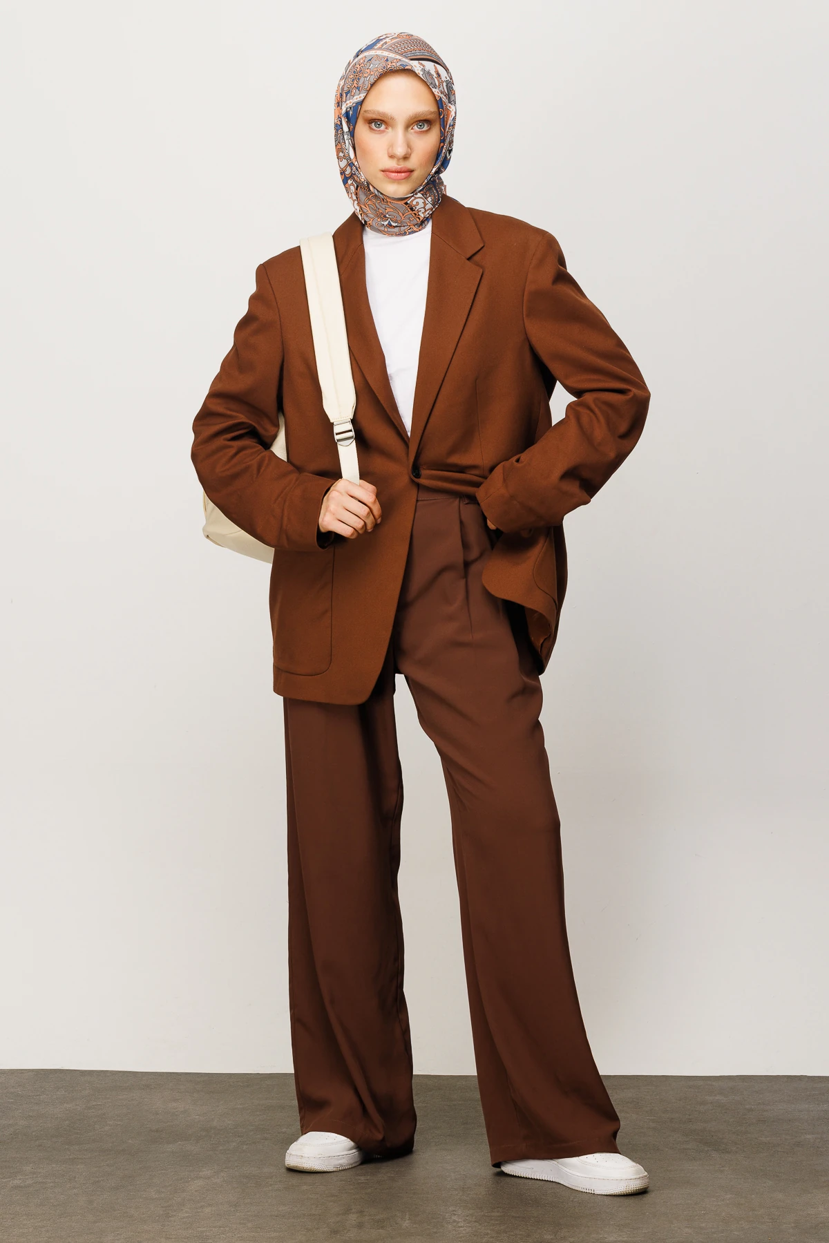 وشاح ناعم رقمي بنقشة 40 رقعة - سمك السلمون