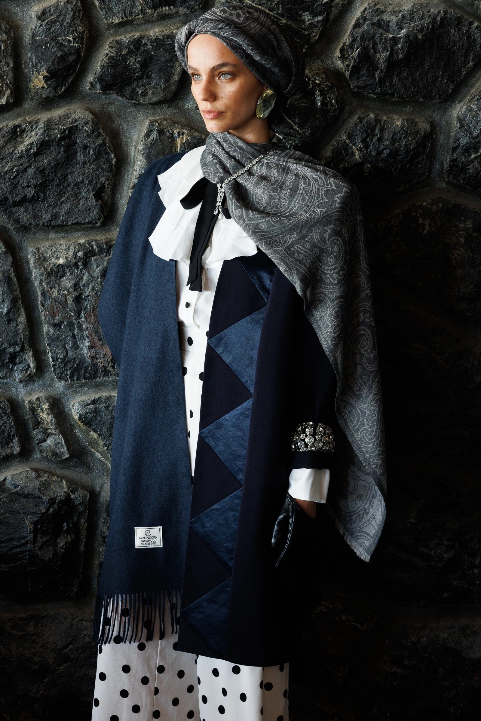 شال صوف كشمير بنمط رومي