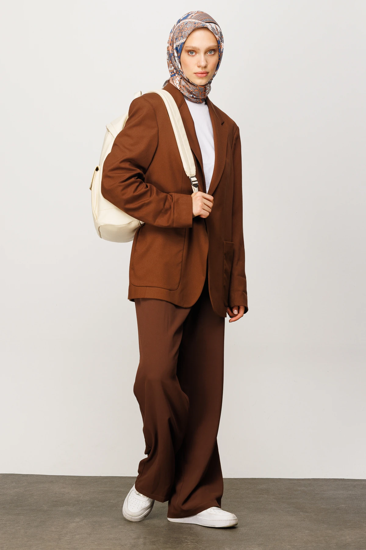 وشاح ناعم رقمي بنقشة 40 رقعة - سمك السلمون