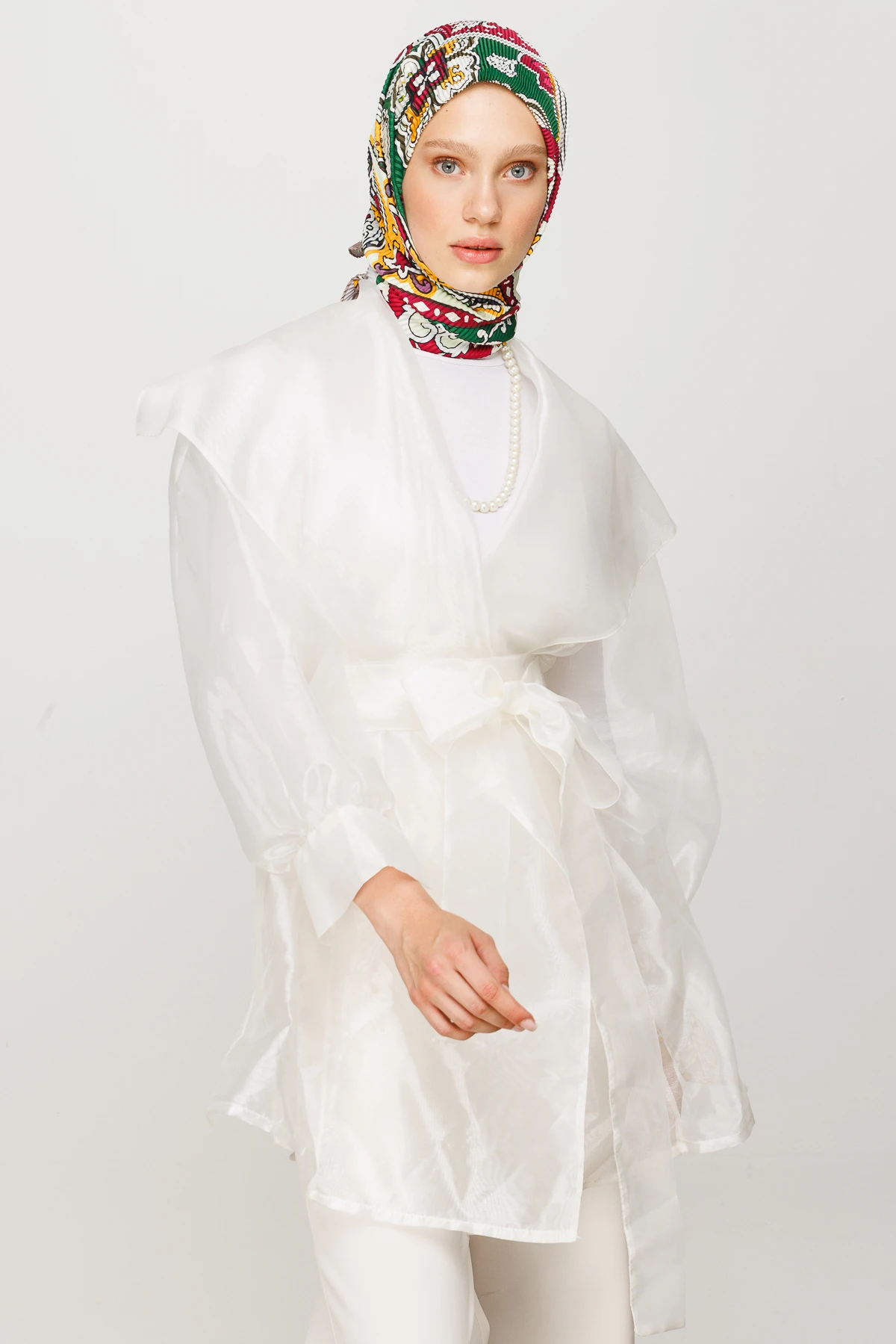 وشاح مطوي بنقشة 40 رقعة - أخضر