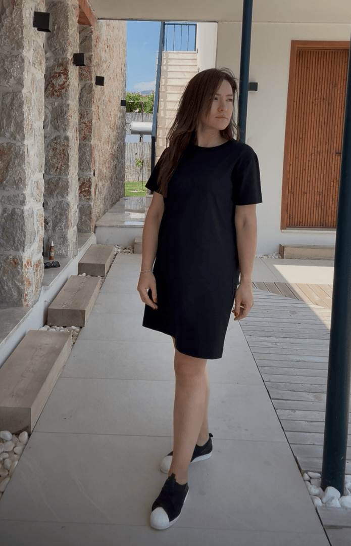 Kadın Kısa Kollu Basic Elbise / Siyah