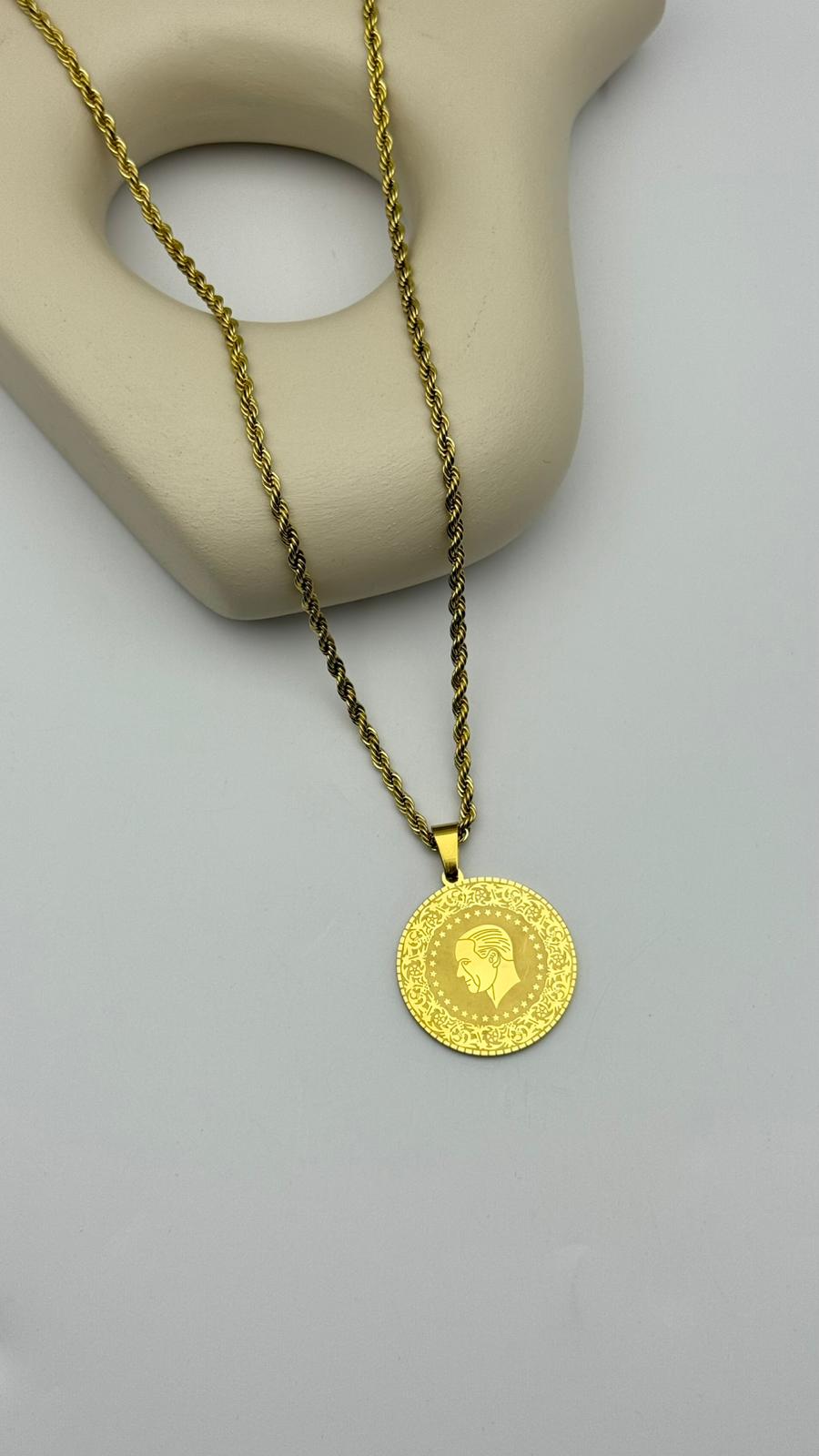 Çelik Tam Burgu Kolye