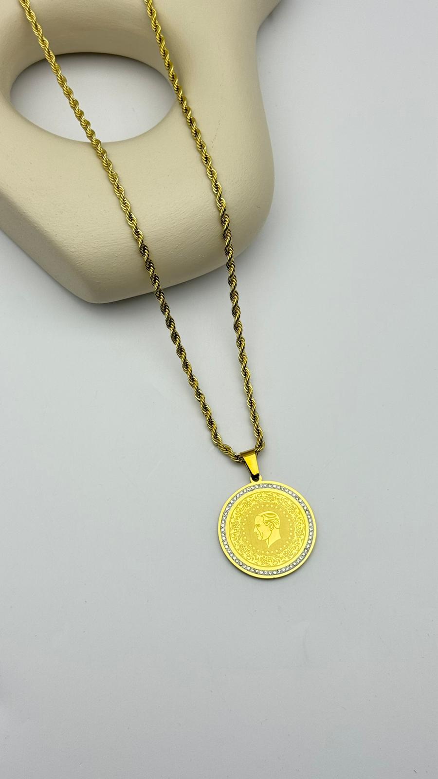 Çelik Tam Burgu Kolye