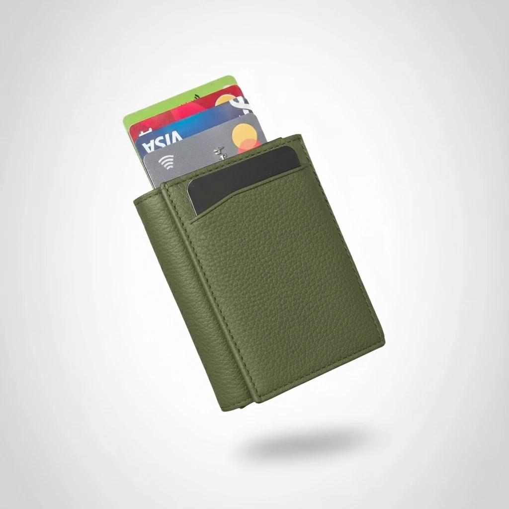 Hakiki Deri Unisex Mekanizmalı Cüzdan  | Retro 2660