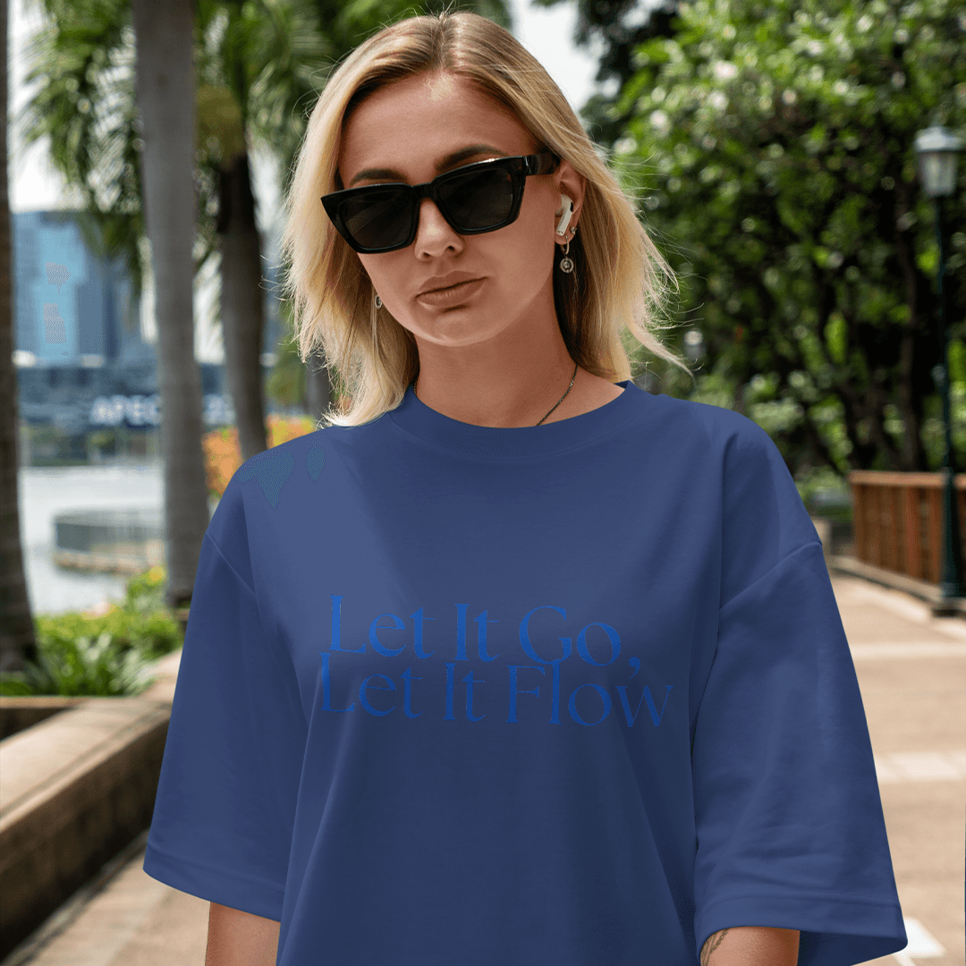 Let It Go Oversized T-Shirt - Lacivert
