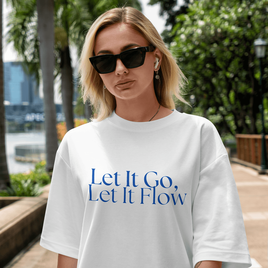 Let It Go Oversized T-Shirt - Beyaz