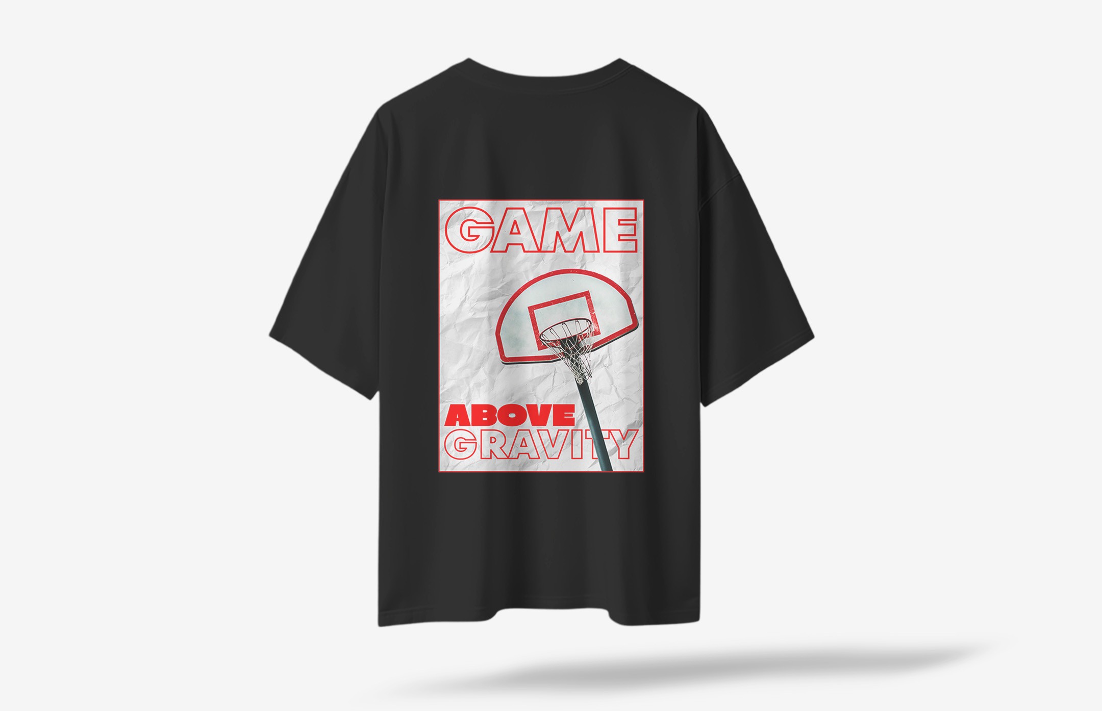Game About Sırt Baskılı Oversized T-Shirt - Siyah