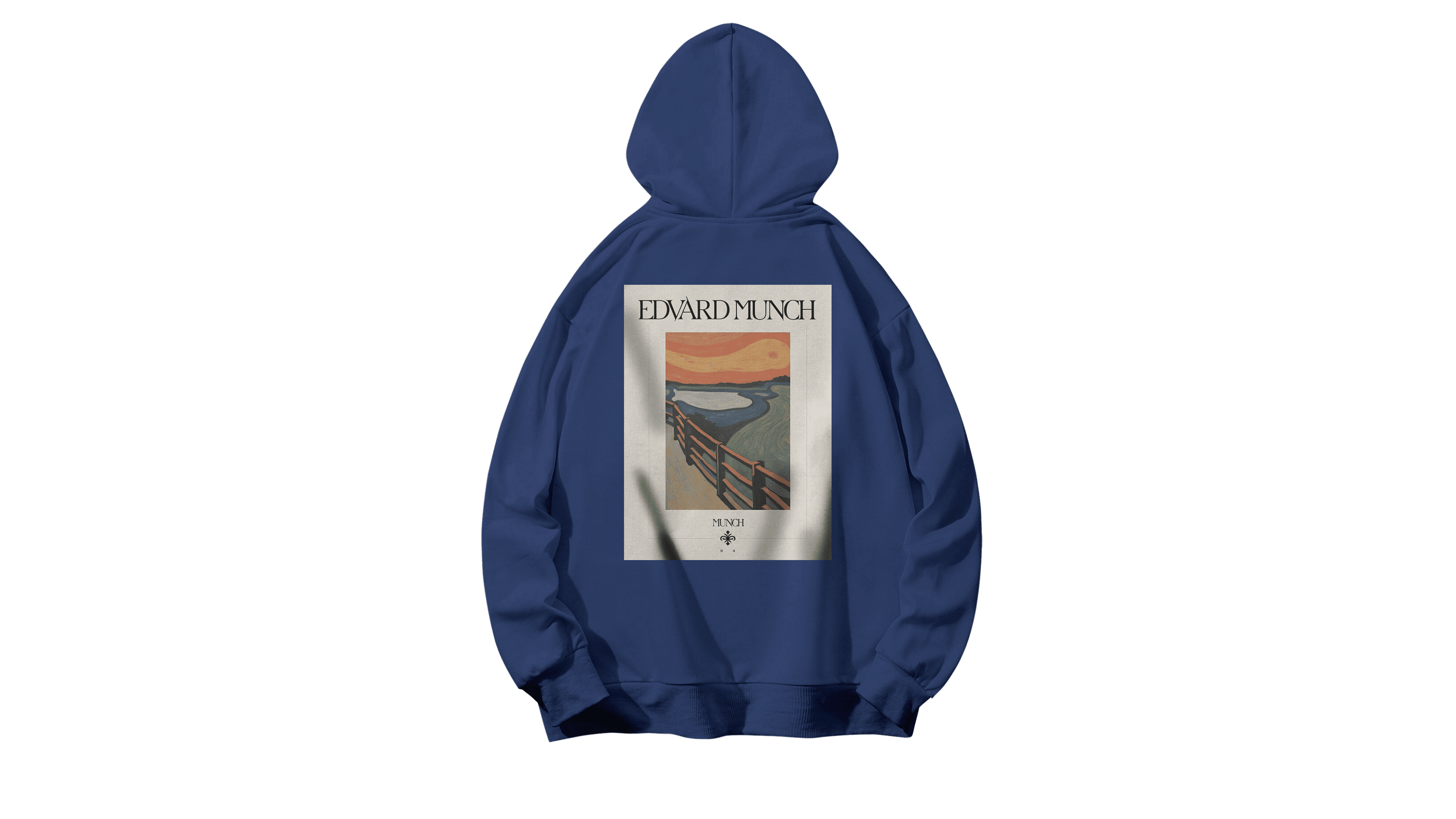 Edvard Munch Kapüşonlu Hoodie - Lacivert