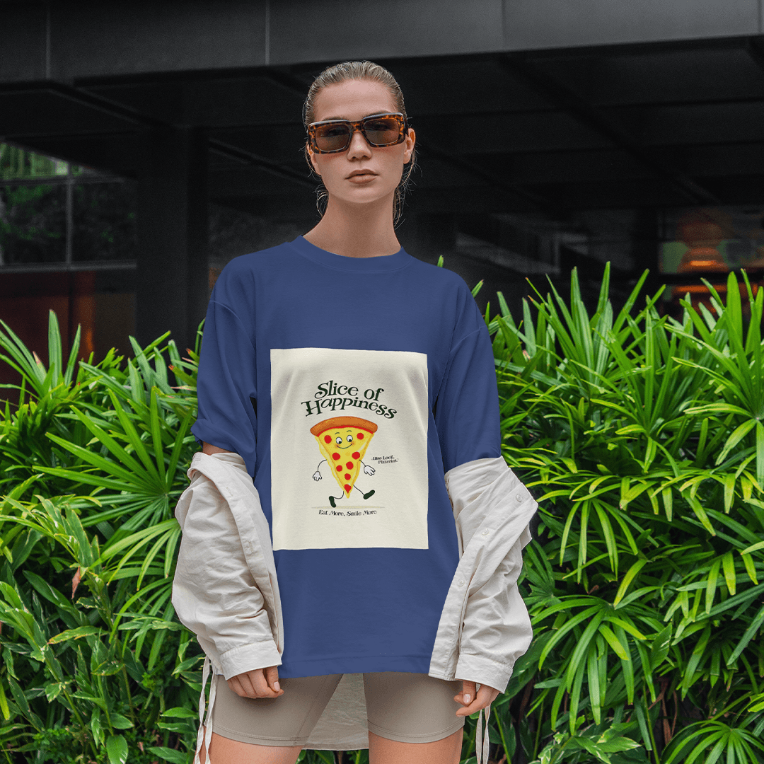 Supizza Oversized T-Shirt - Lacivert