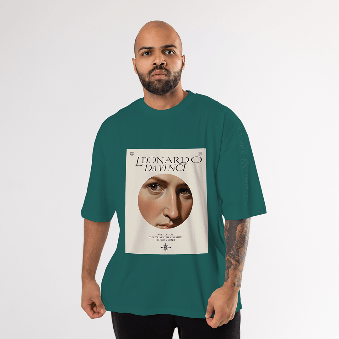 Da Vinci Oversized T-Shirt - Koyu Yeşil
