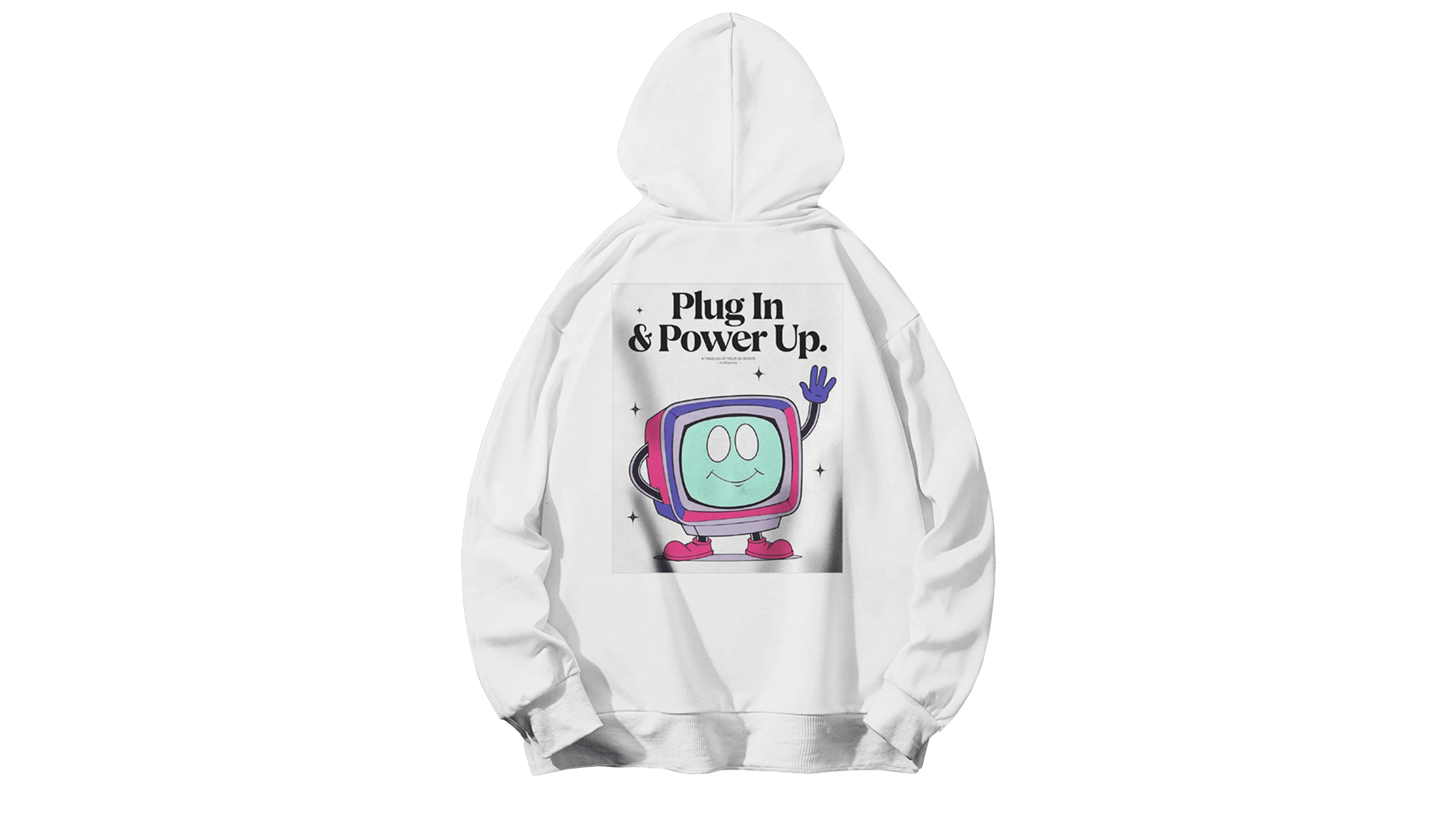 Suplug Kapüşonlu Hoodie - Beyaz