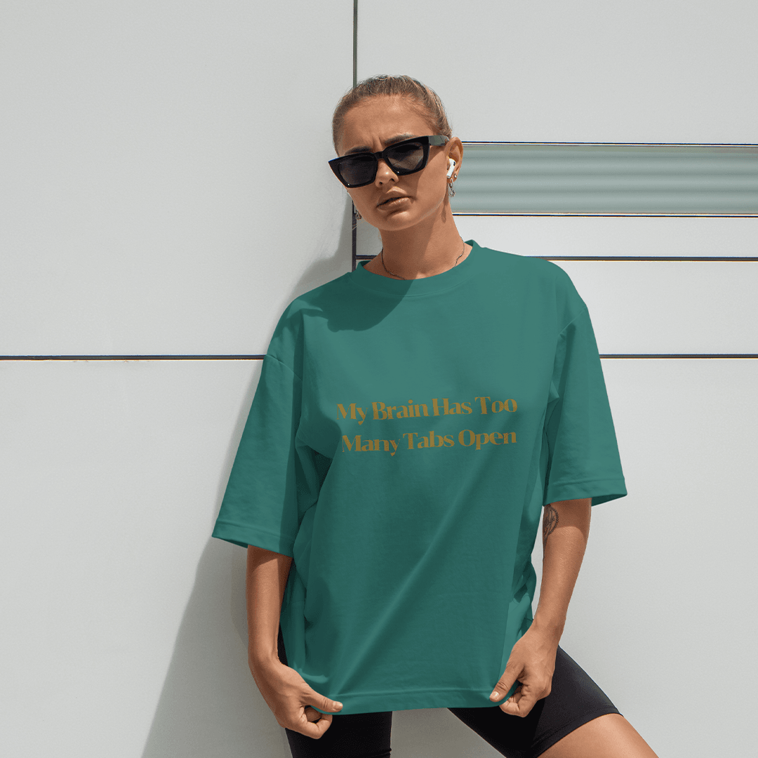 Tabs Oversized T-Shirt - Koyu Yeşil
