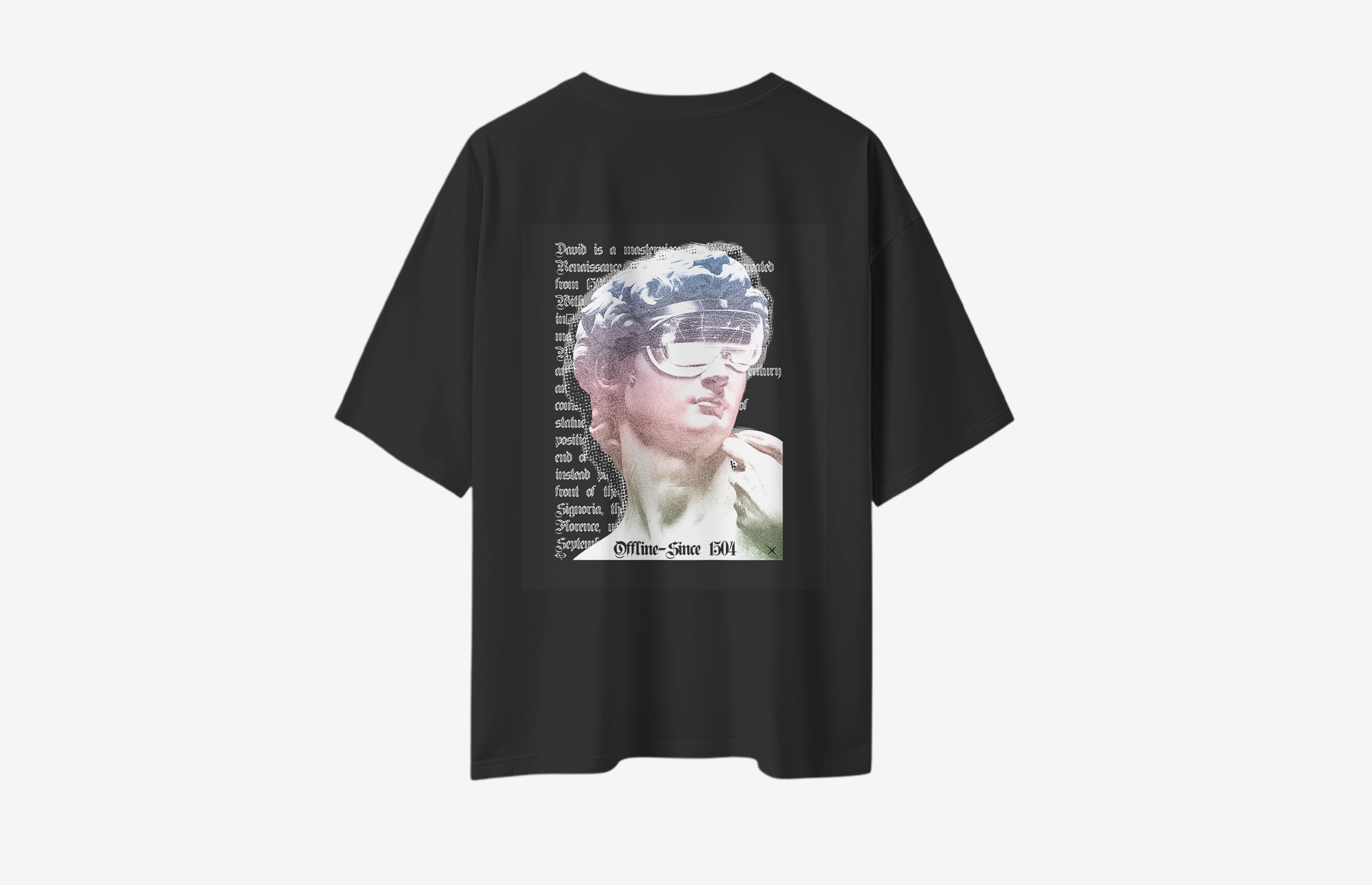 David VR Sırt Baskılı Oversized T-Shirt - Siyah