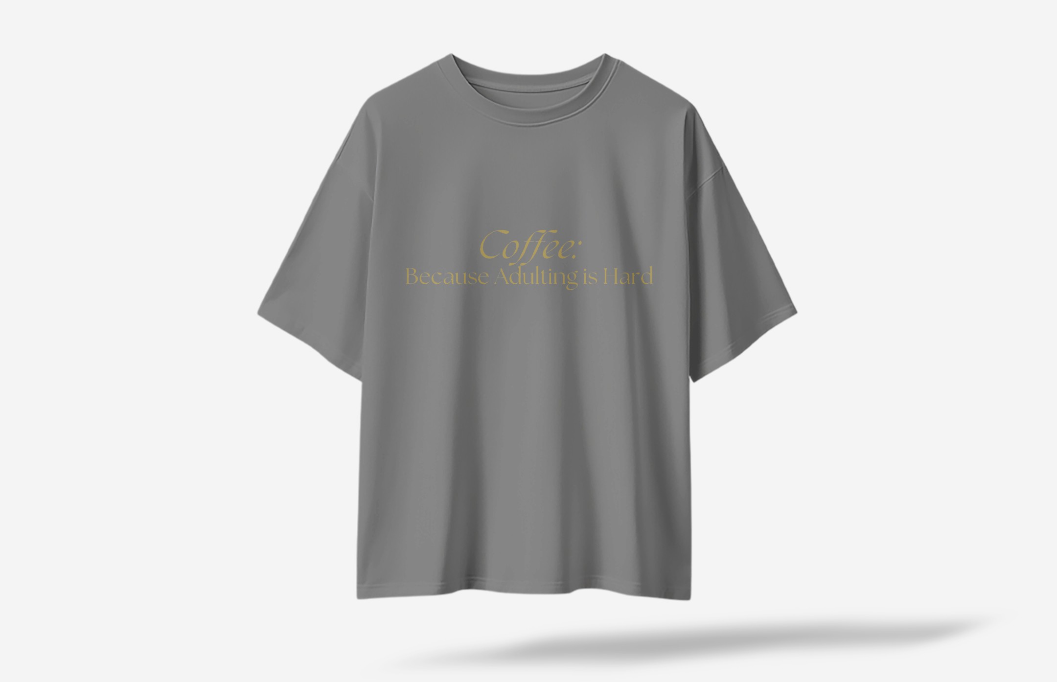 Coffee Oversized T-Shirt - Gri
