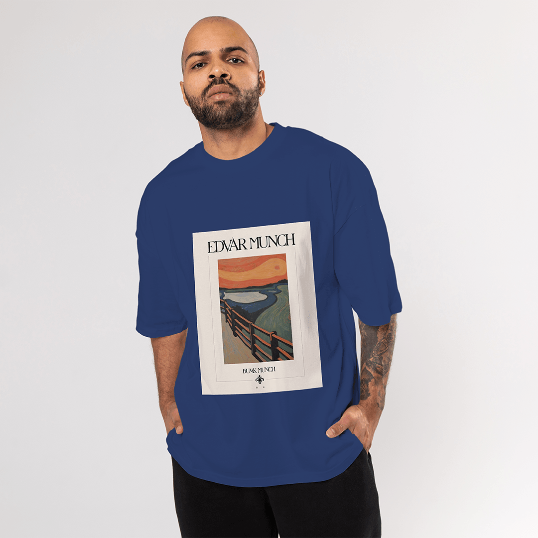 Edvard Munch Oversized T-Shirt - Lacivert