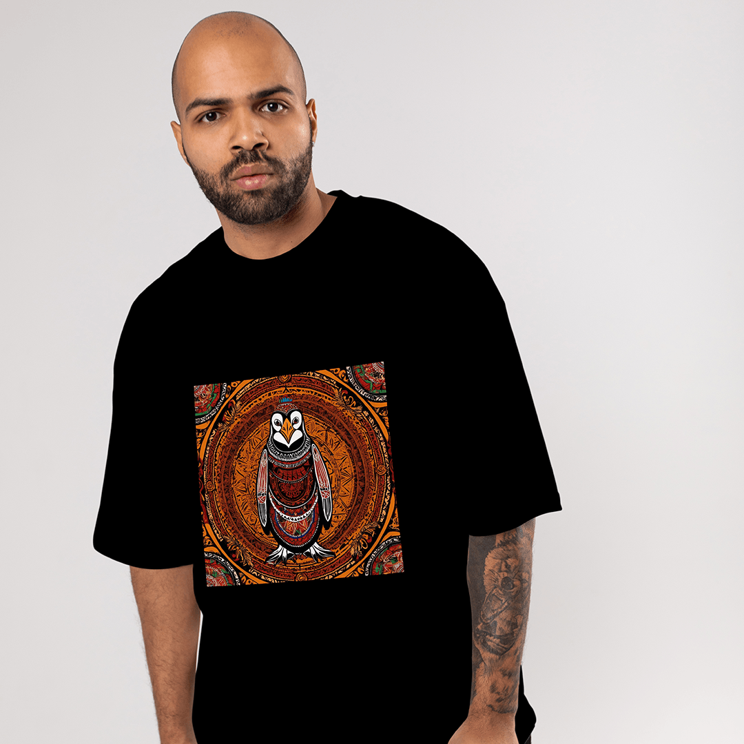 Hypnoguin Oversized T-Shirt - Siyah