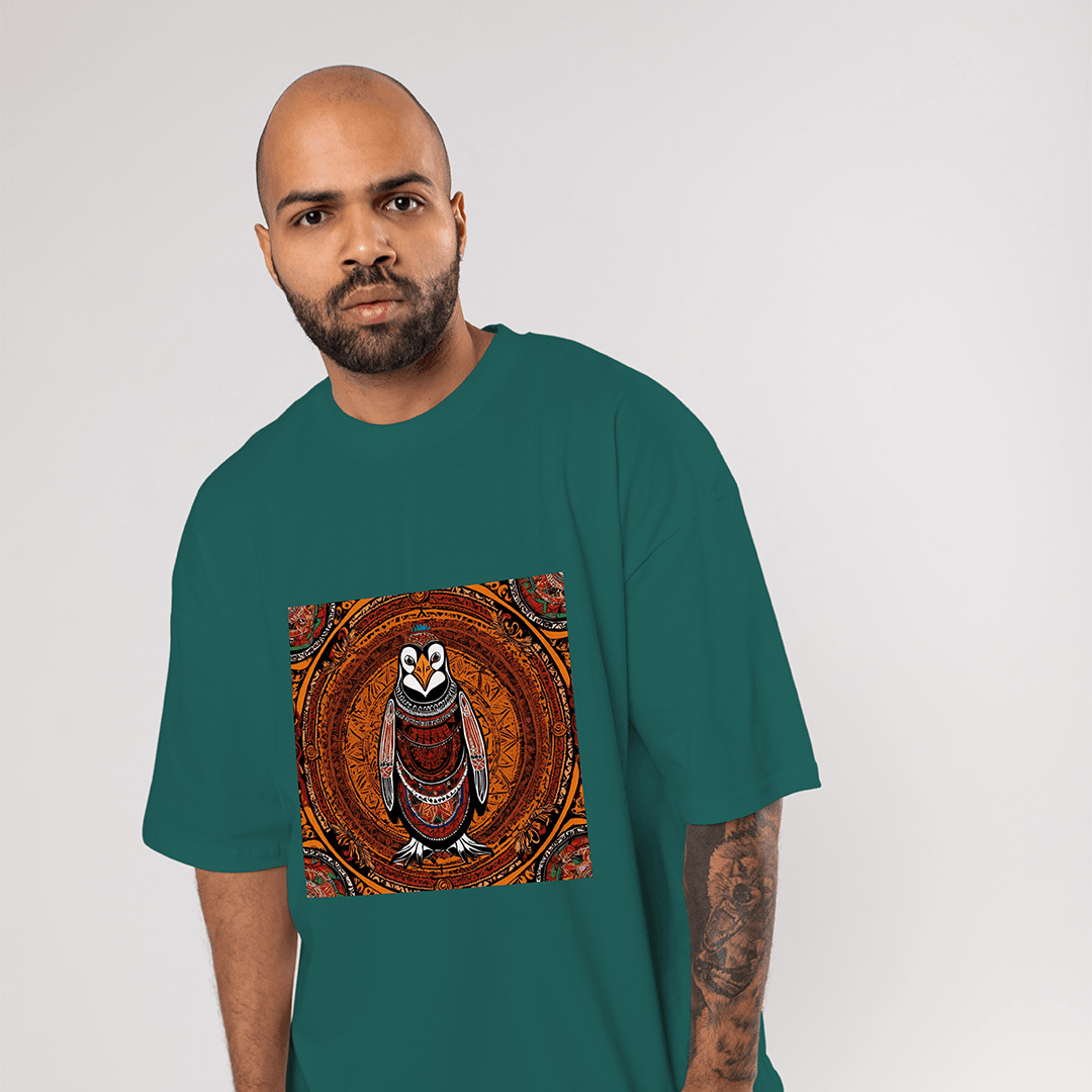 Hypnoguin Oversized T-Shirt - Koyu Yeşil