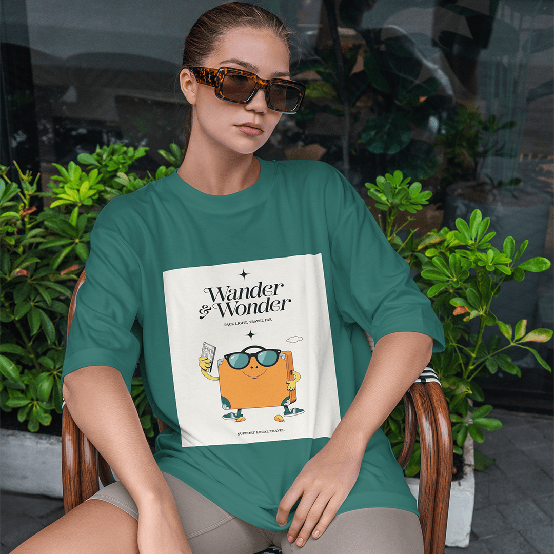 Supravel Oversized T-Shirt - Koyu Yeşil