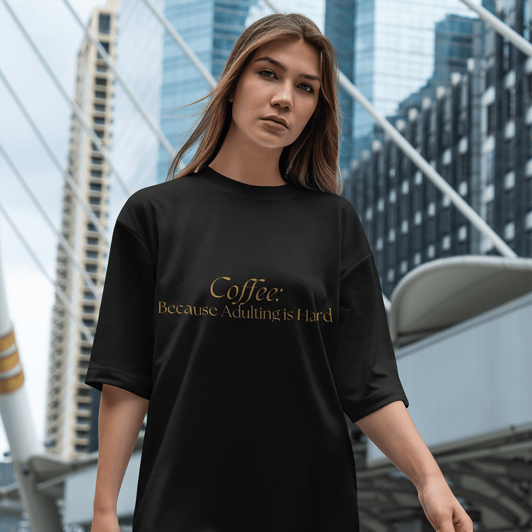 Coffee Oversized T-Shirt - Siyah
