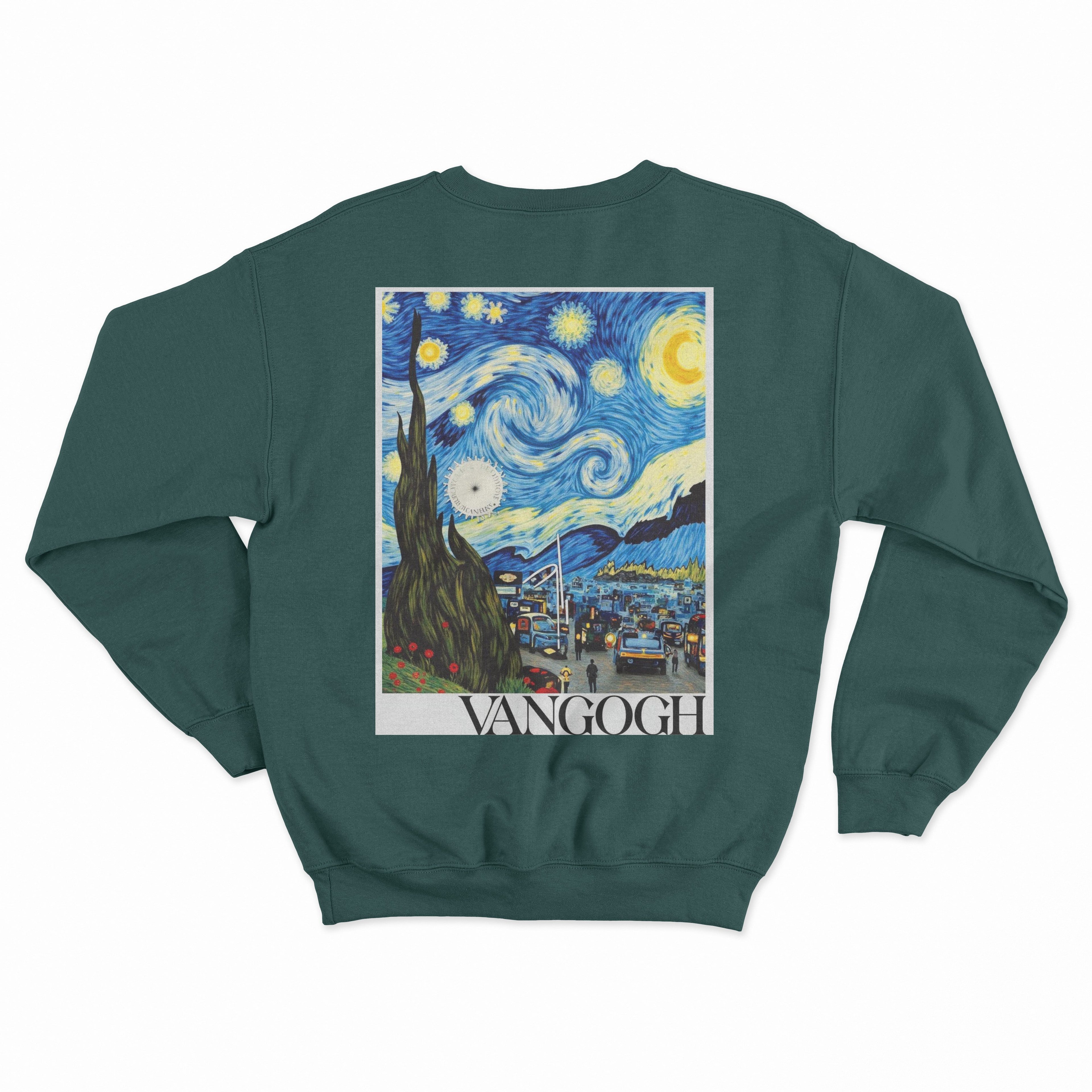 Van Gogh Sweatshirt - Koyu Yeşil