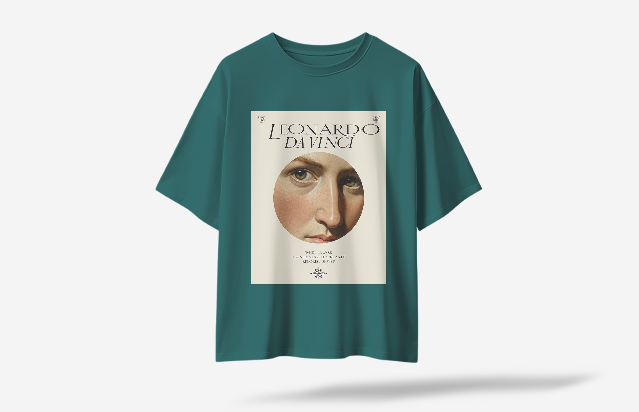 Da Vinci Oversized T-Shirt - Koyu Yeşil