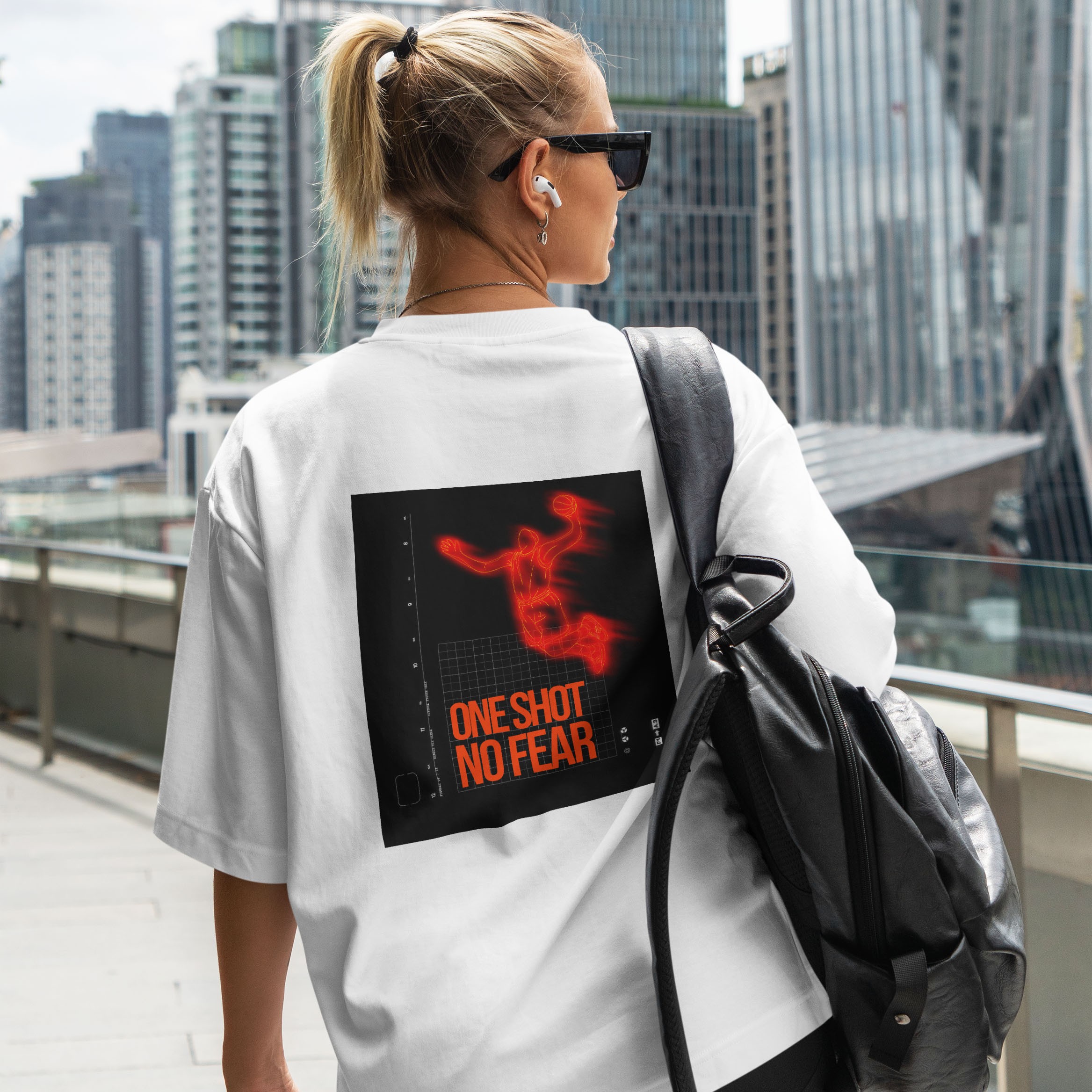 One Shot No Fear Sırt Baskılı Oversized T-Shirt
