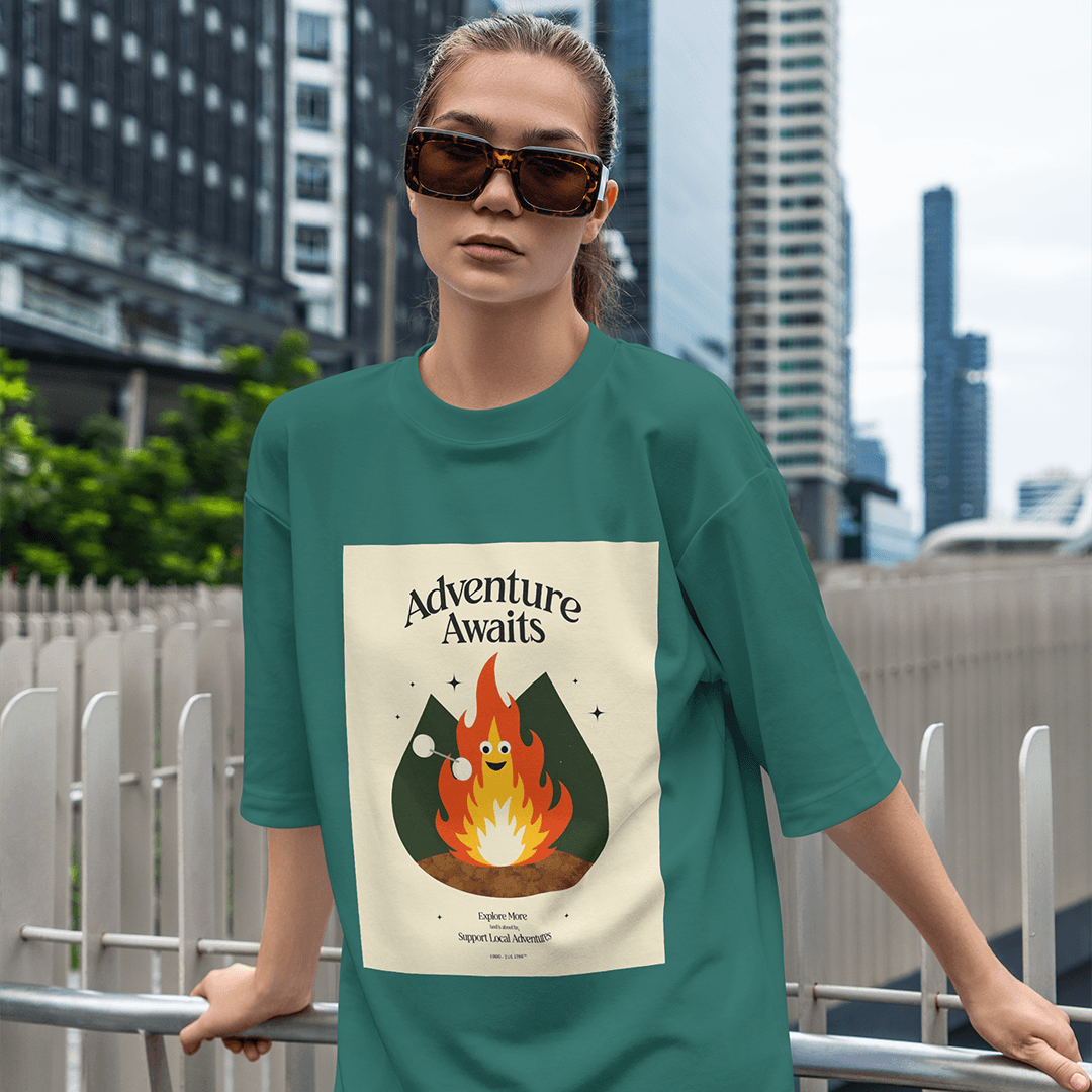 Supventure Oversized T-Shirt - Koyu Yeşil