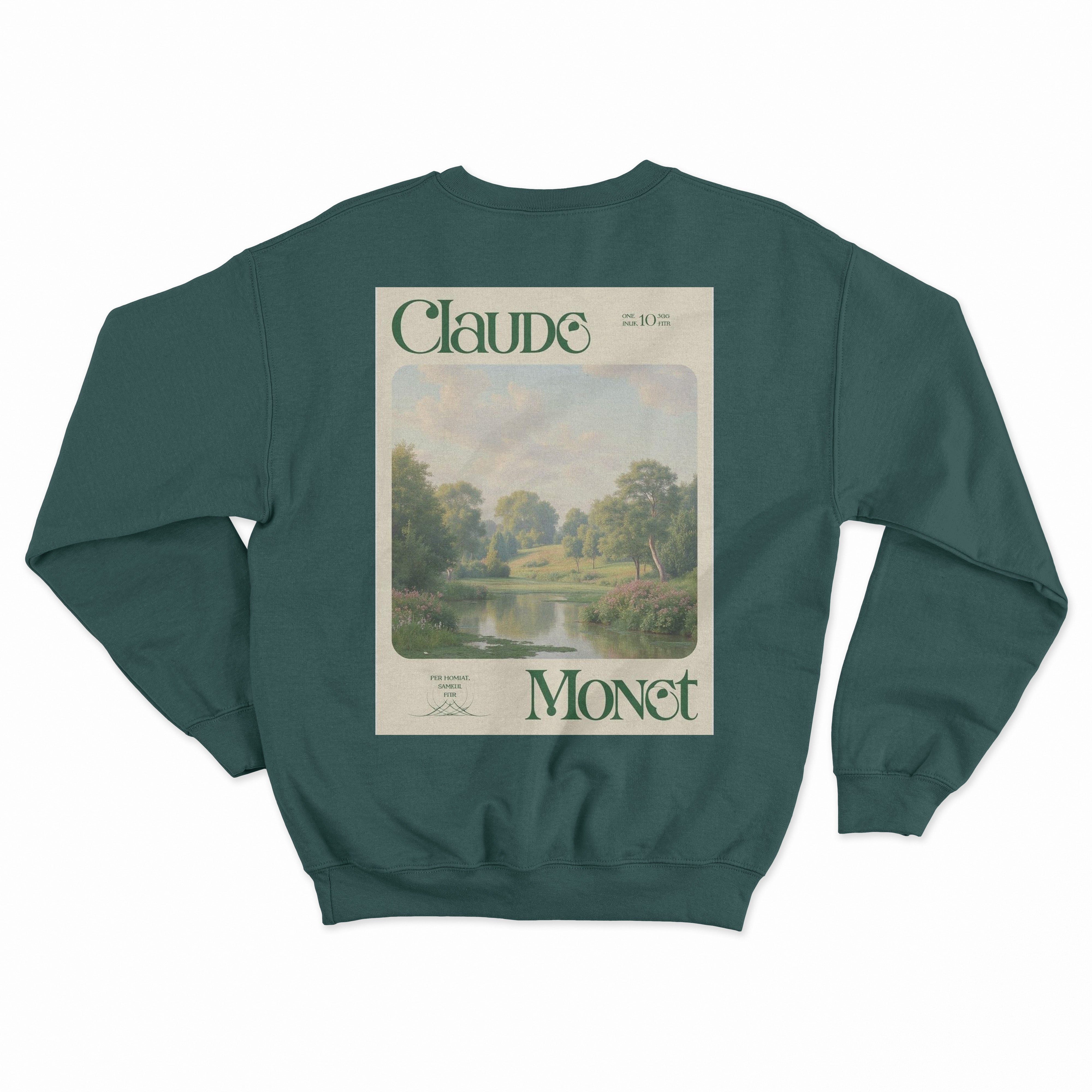 Claude Monet Sweatshirt - Koyu Yeşil