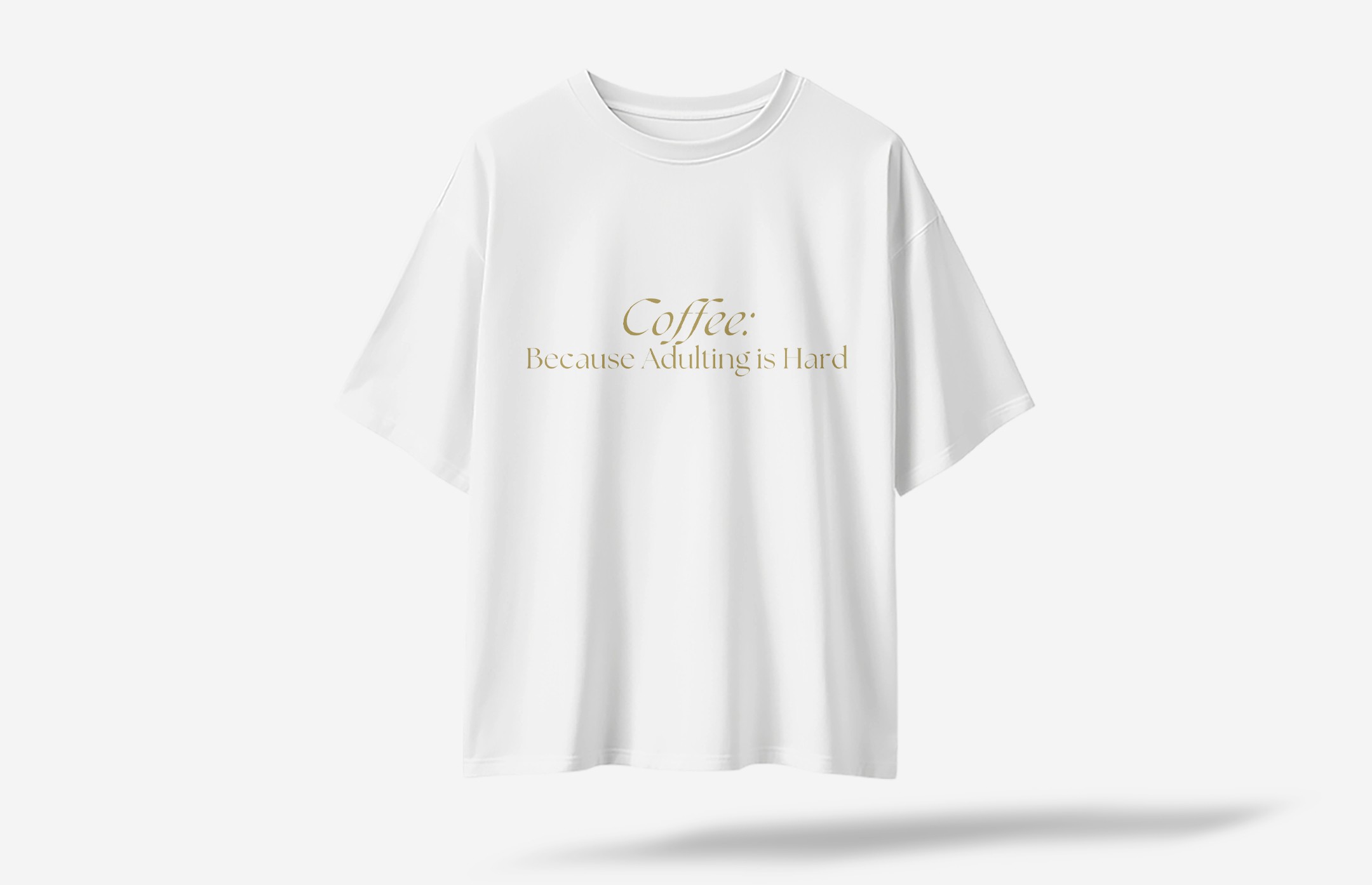 Coffee Oversized T-Shirt - Beyaz