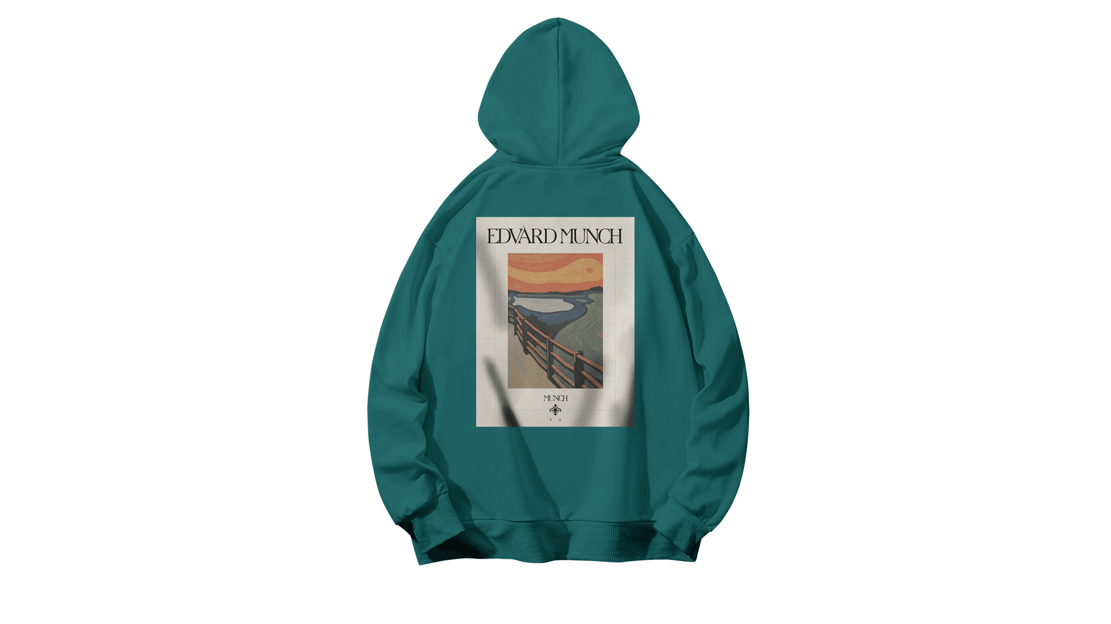 Edvard Munch Kapüşonlu Hoodie - Koyu Yeşil