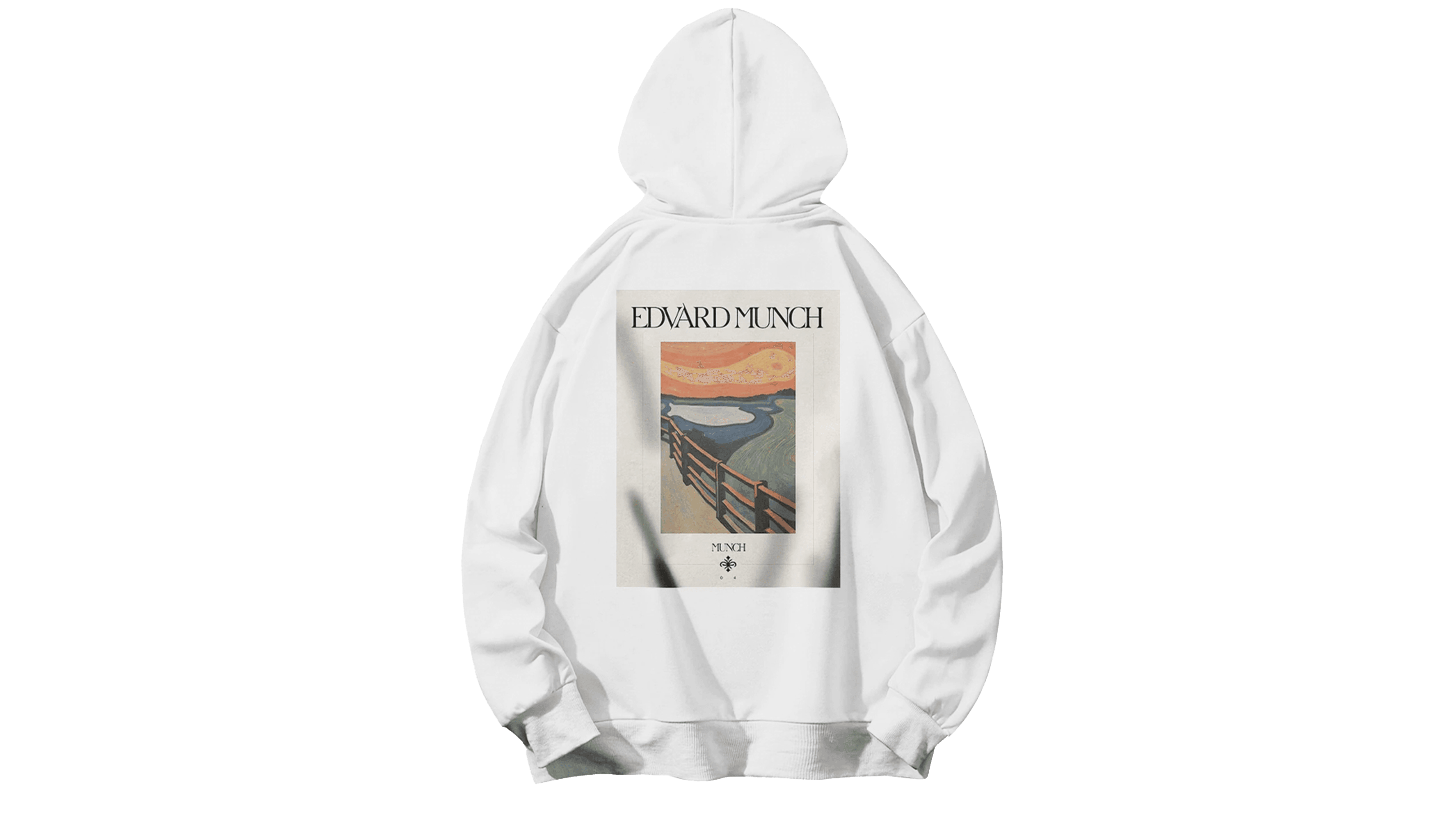 Edvard Munch Kapüşonlu Hoodie - Beyaz