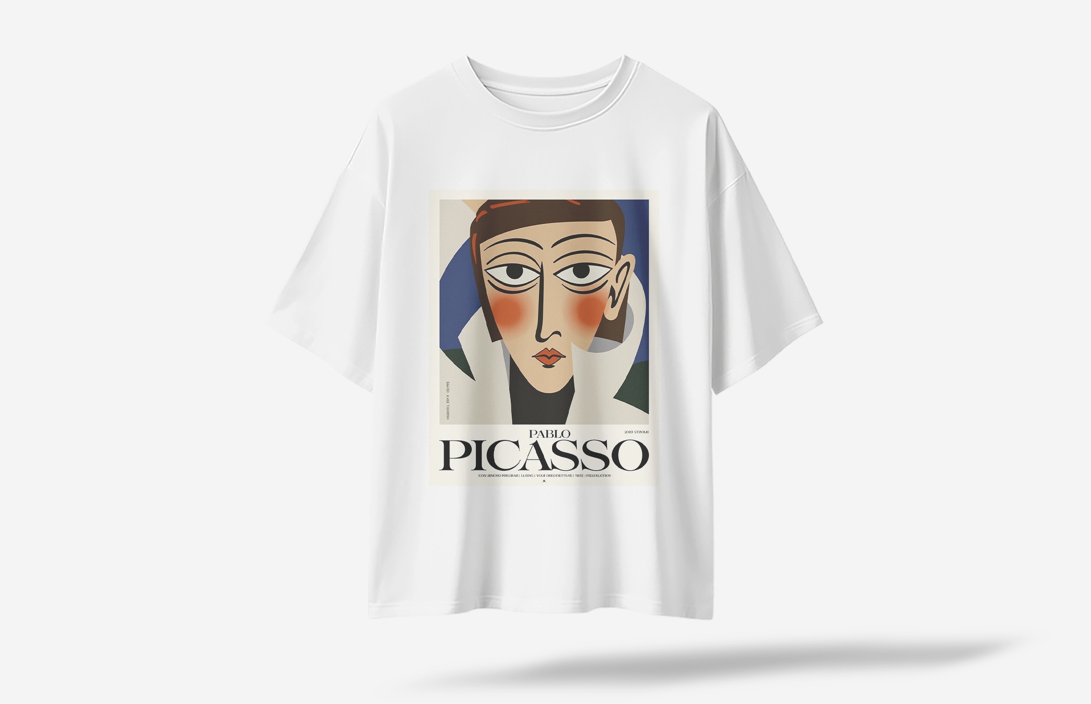 Picasso Oversized T-Shirt - Beyaz
