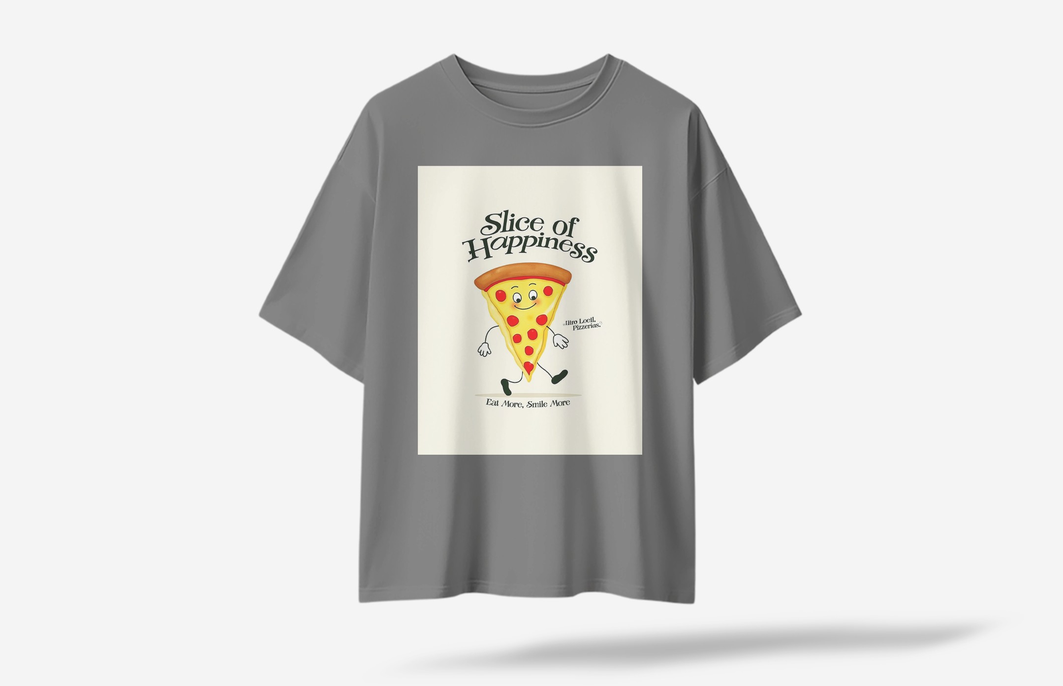 Supizza Oversized T-Shirt - Gri