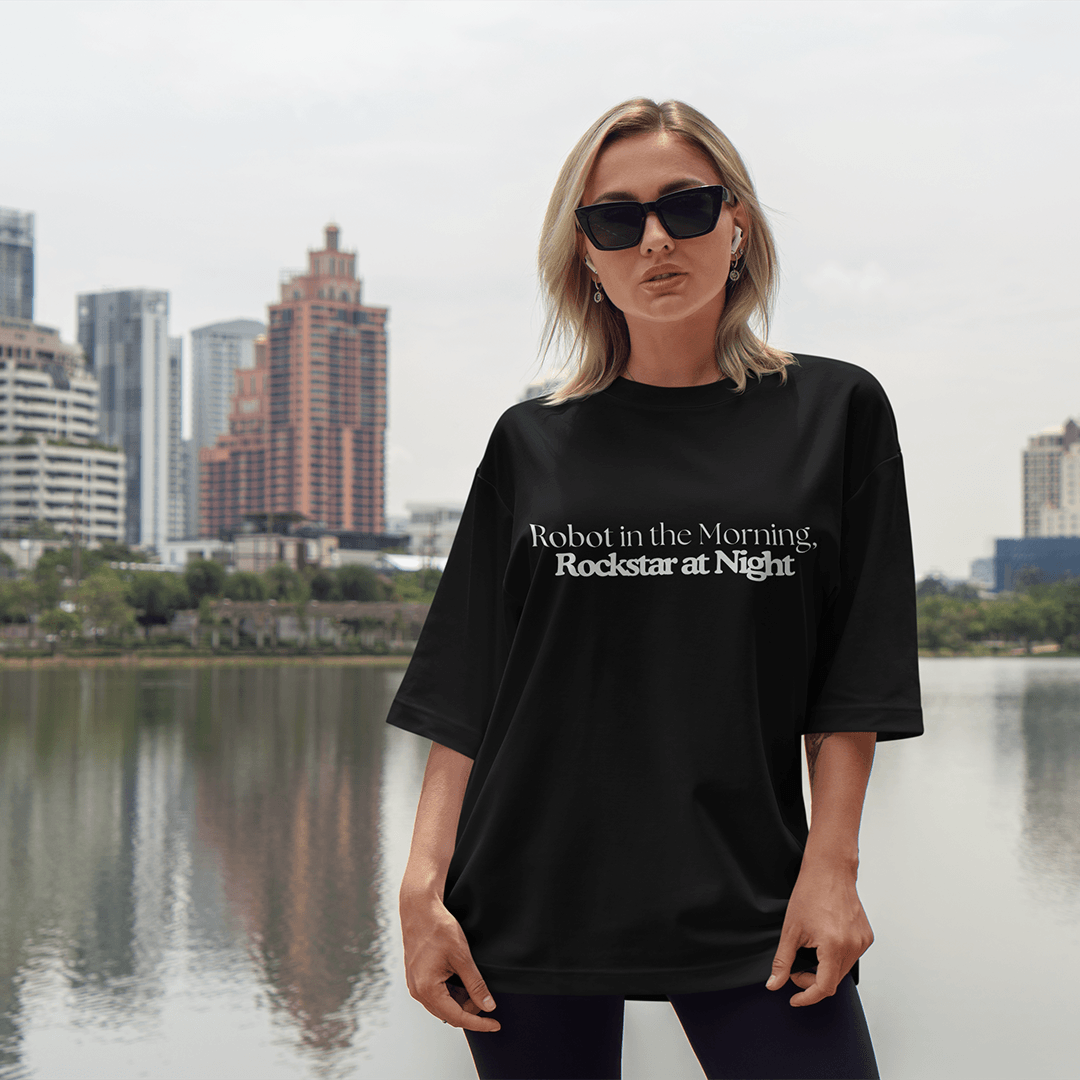 Rockstar Oversized T-Shirt - Siyah