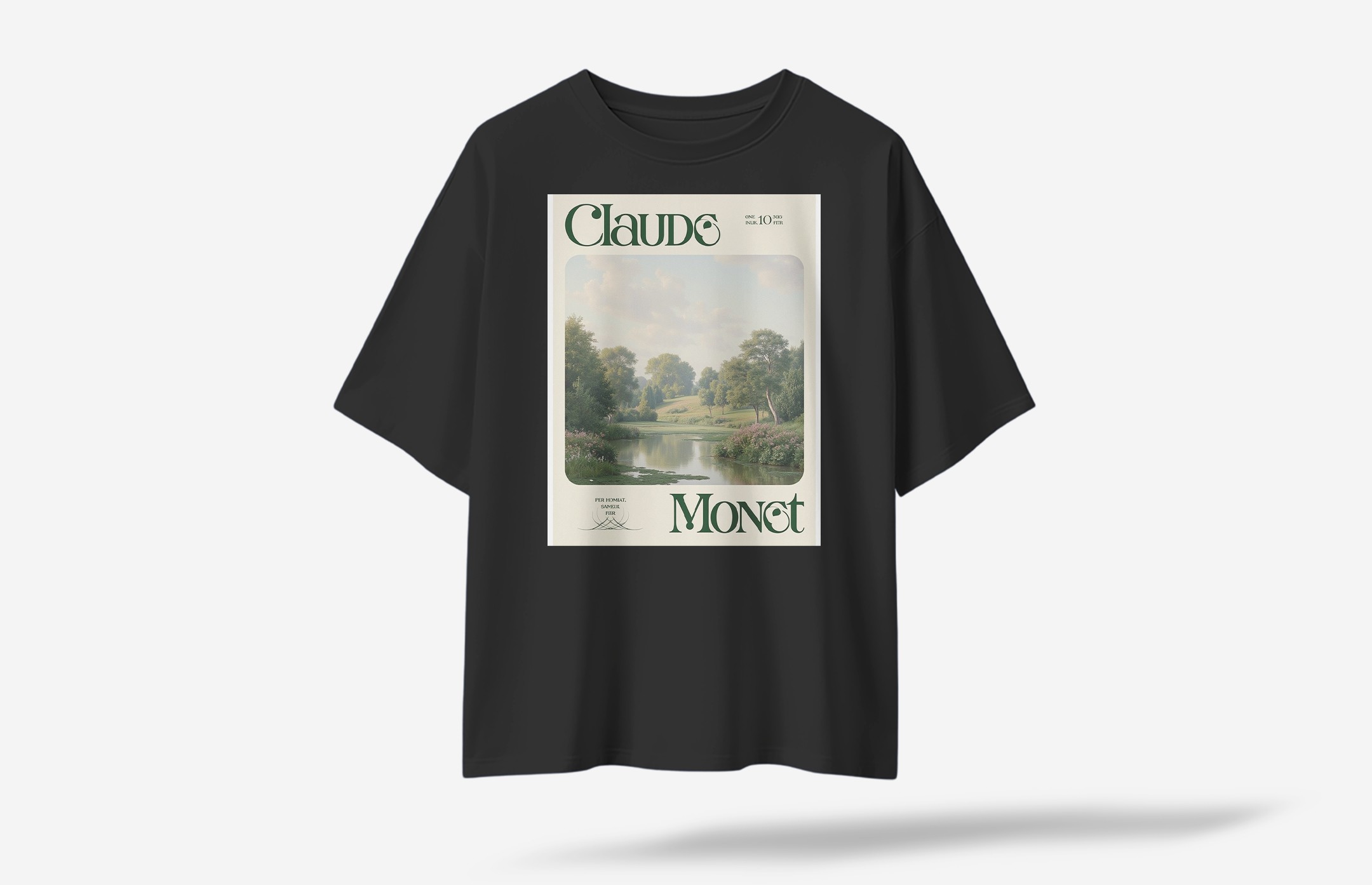 Calude Monet Oversized T-Shirt - Siyah