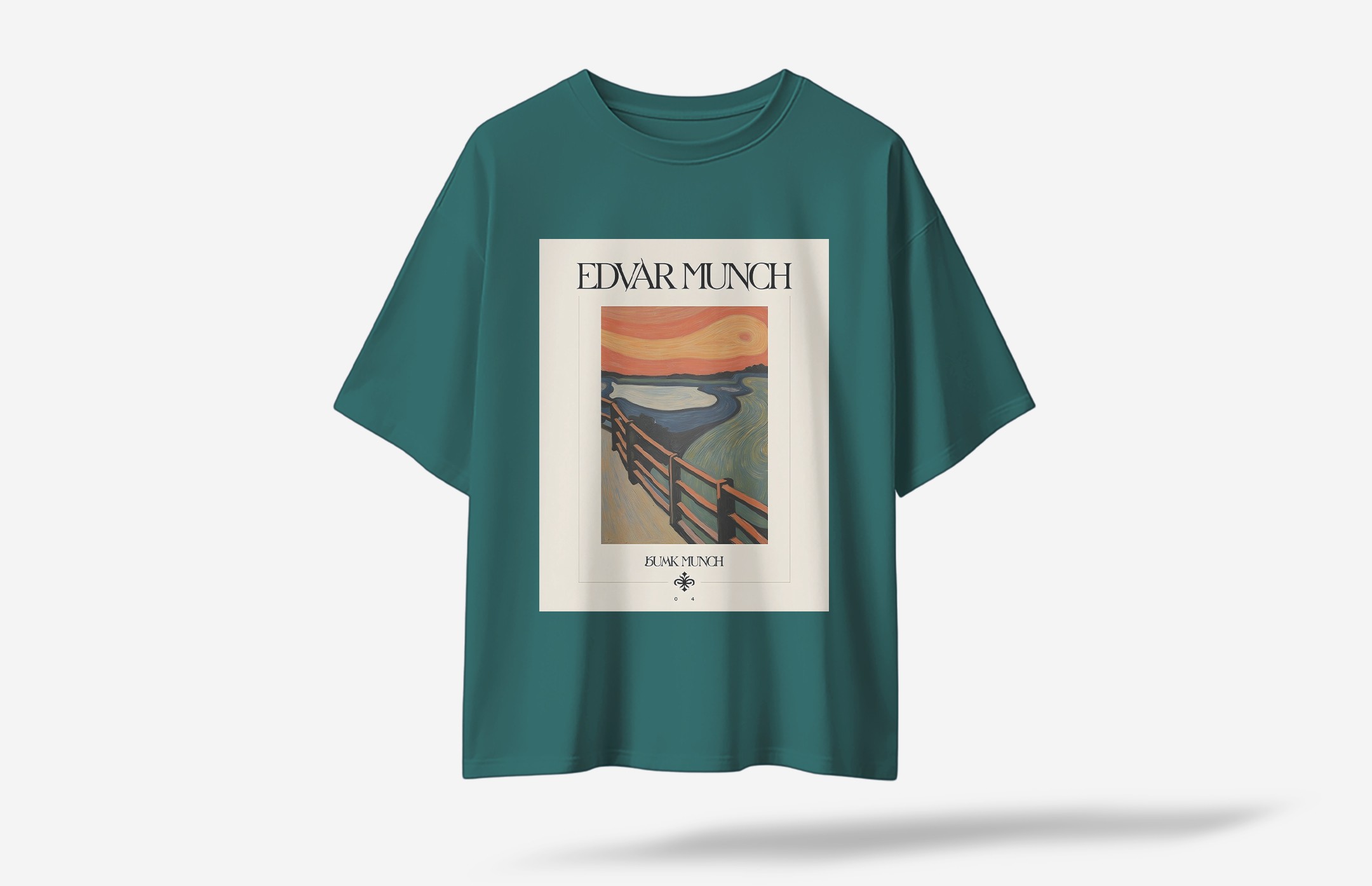 Edvard Munch Oversized T-Shirt - Koyu Yeşil