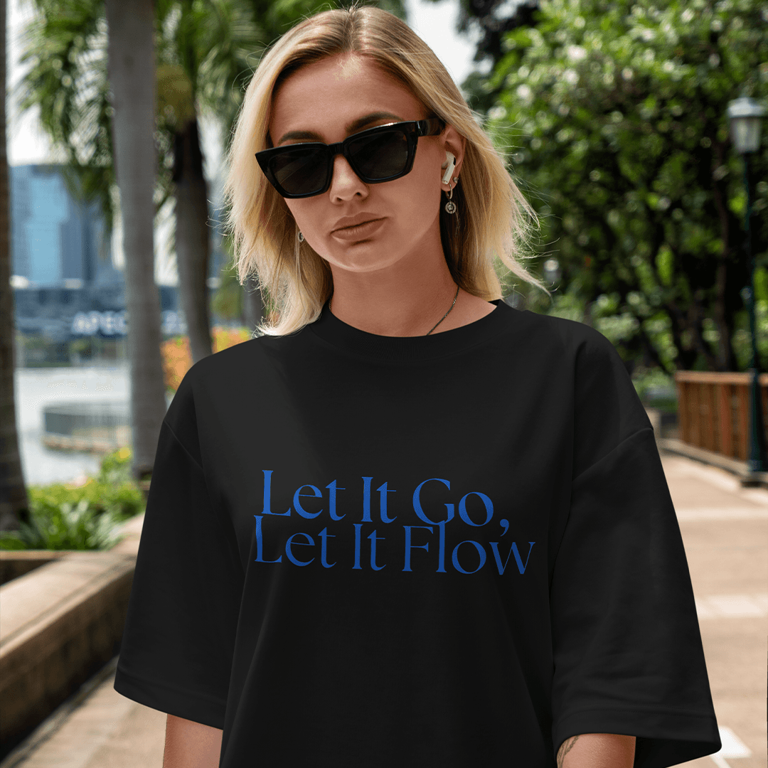 Let It Go Oversized T-Shirt - Siyah