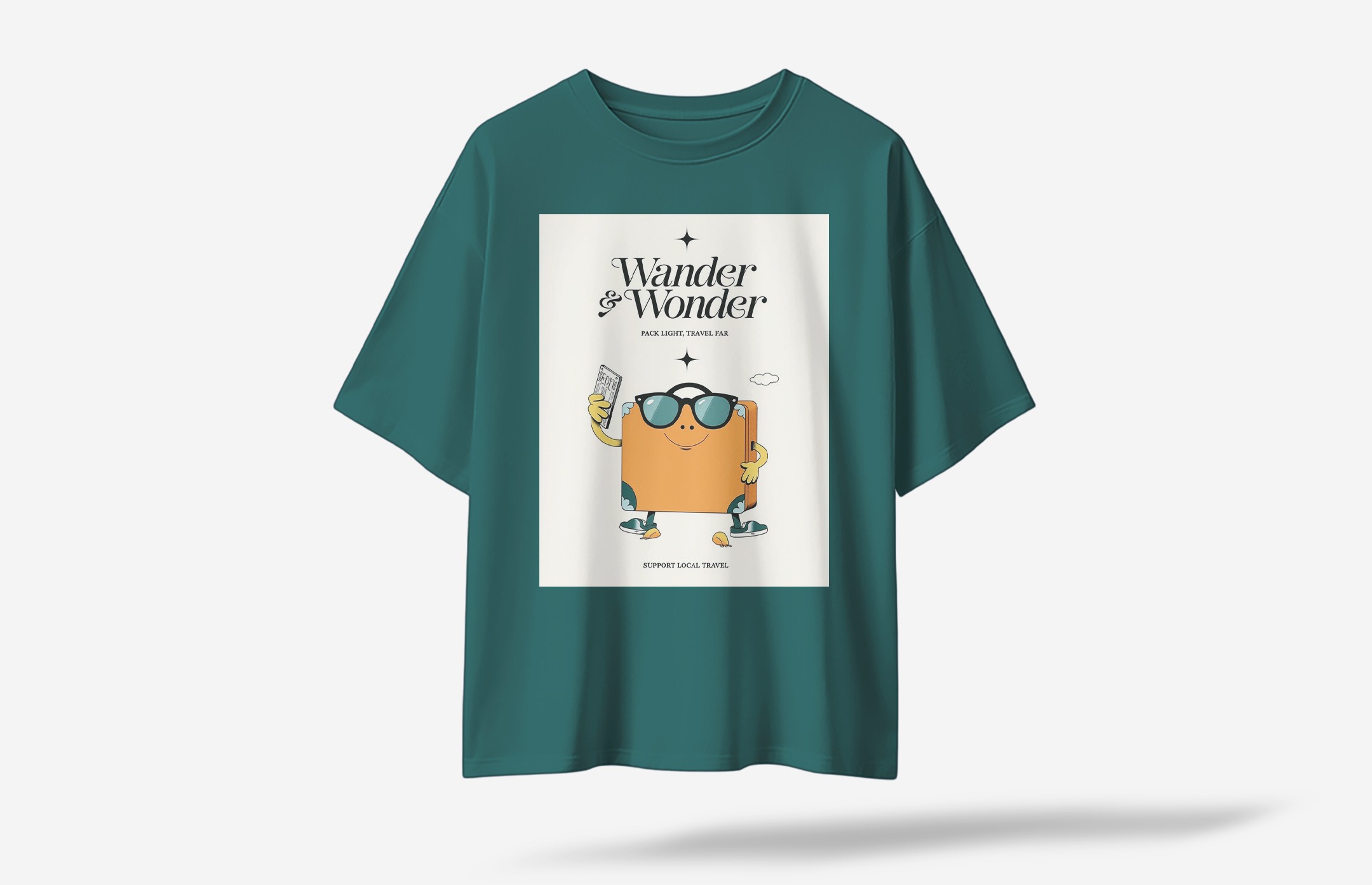 Supravel Oversized T-Shirt - Koyu Yeşil