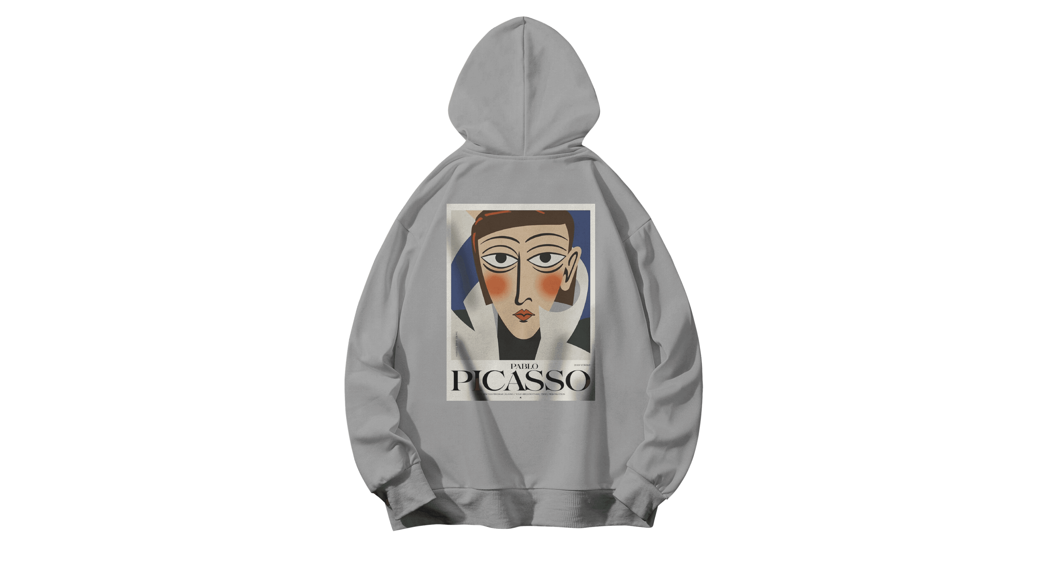 Picasso Kapüşonlu Hoodie - Gri