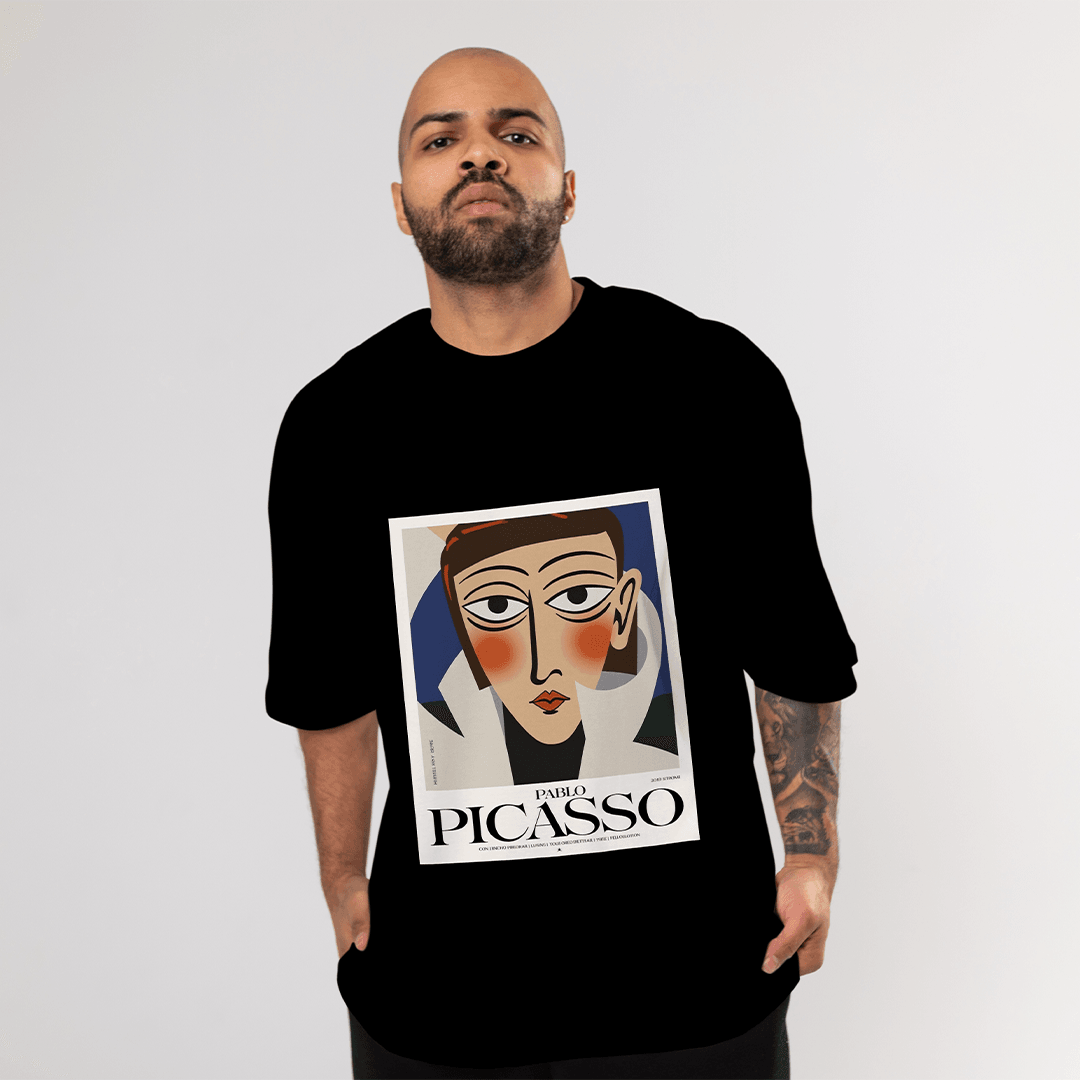 Picasso Oversized T-Shirt - Siyah