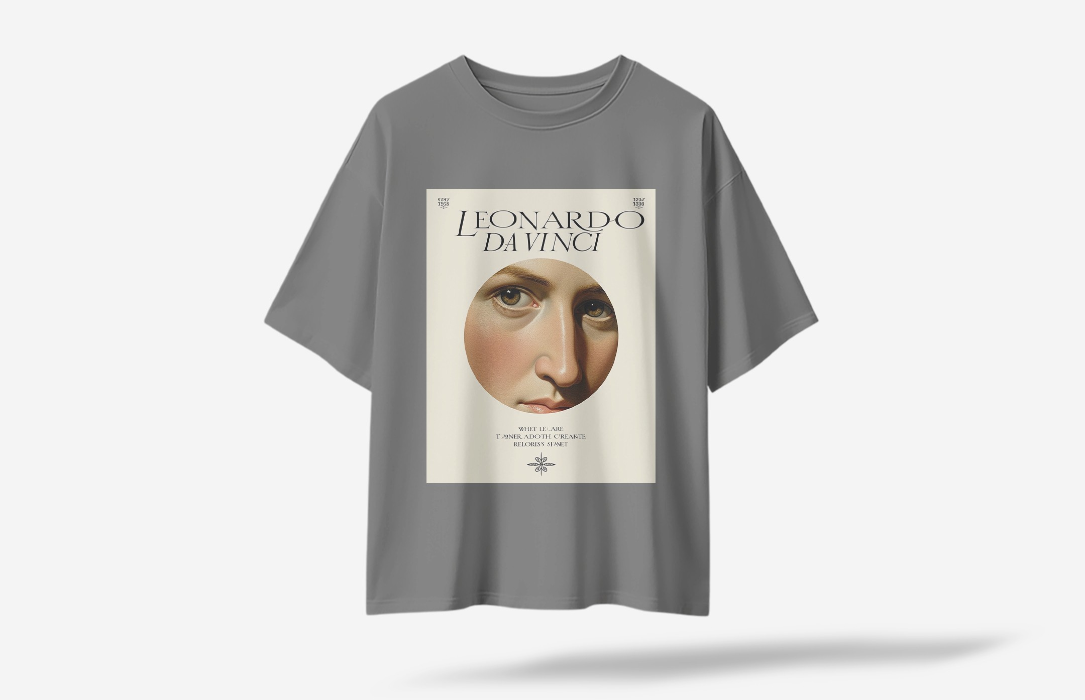 Da Vinci Oversized T-Shirt - Gri