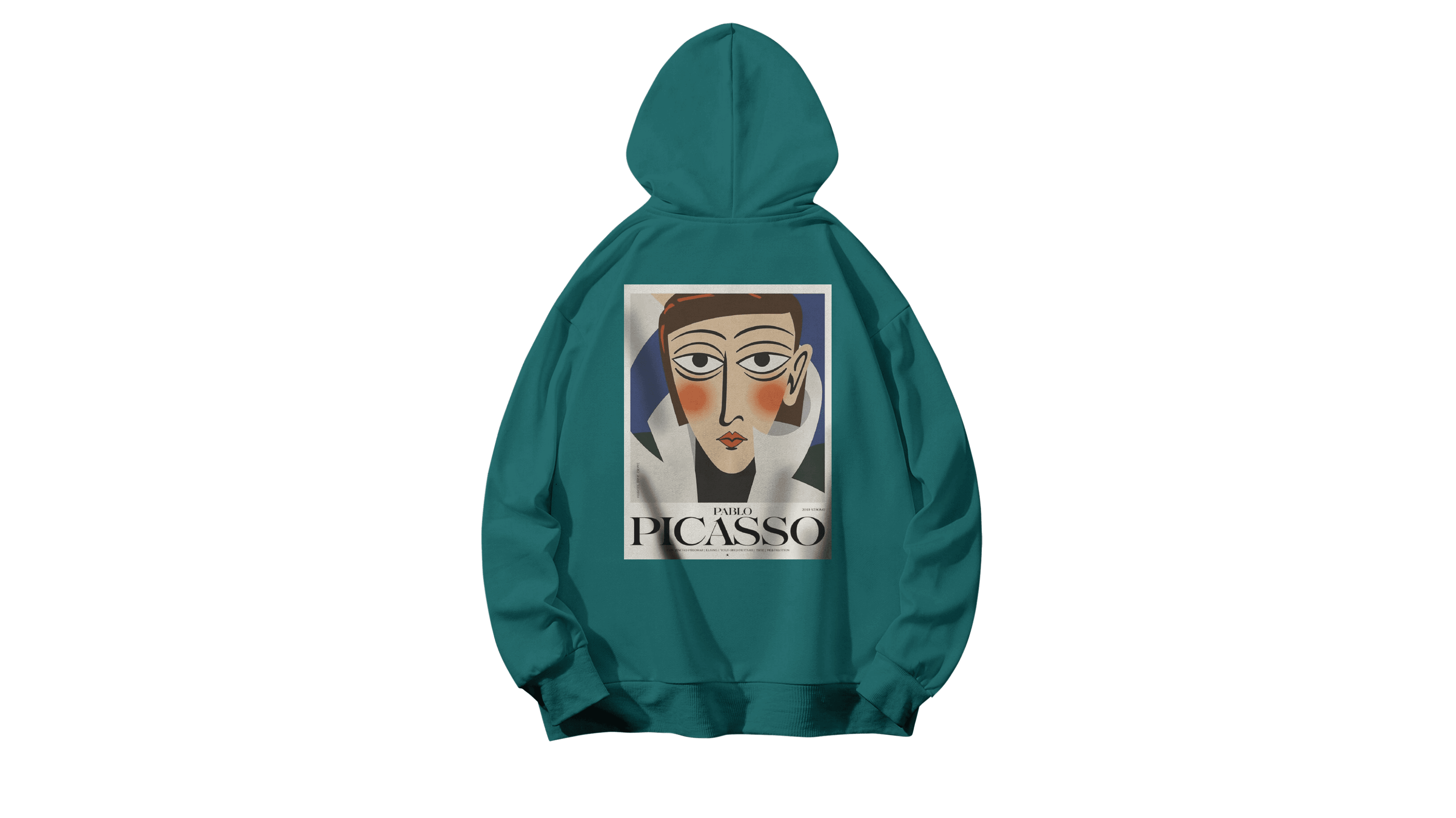 Picasso Kapüşonlu Hoodie - Koyu Yeşil