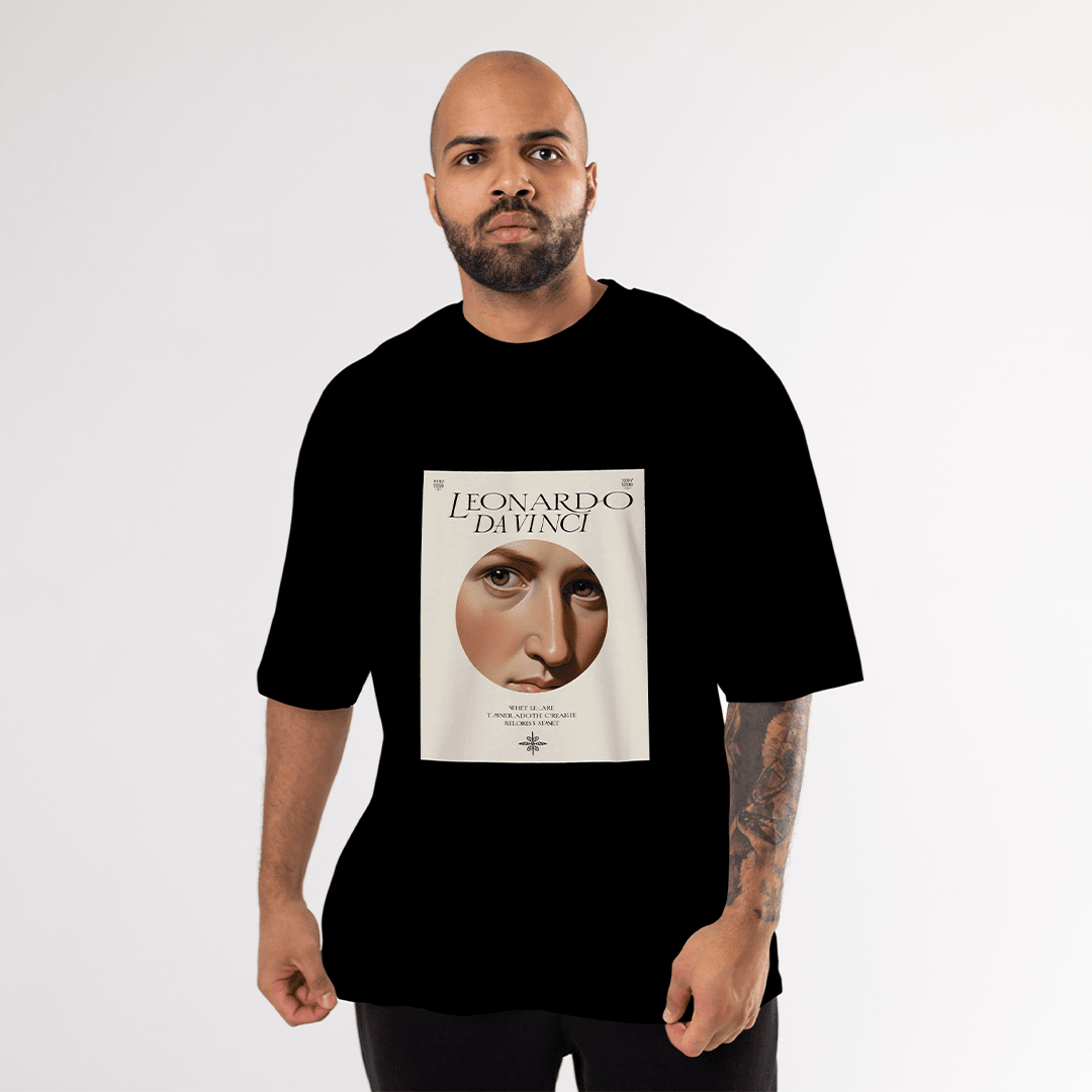 Da Vinci Oversized T-Shirt - Siyah