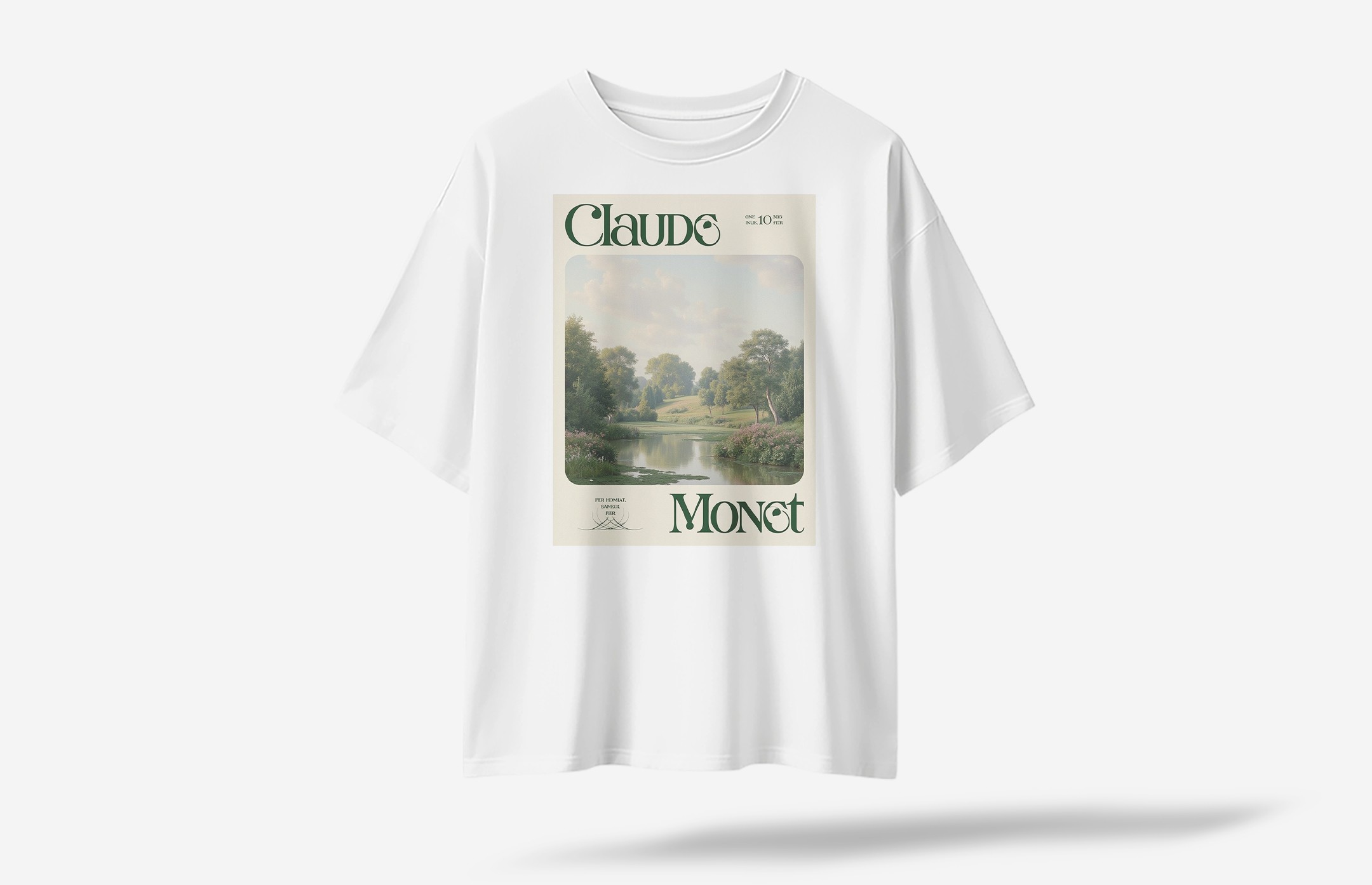 Calude Monet Oversized T-Shirt - Beyaz