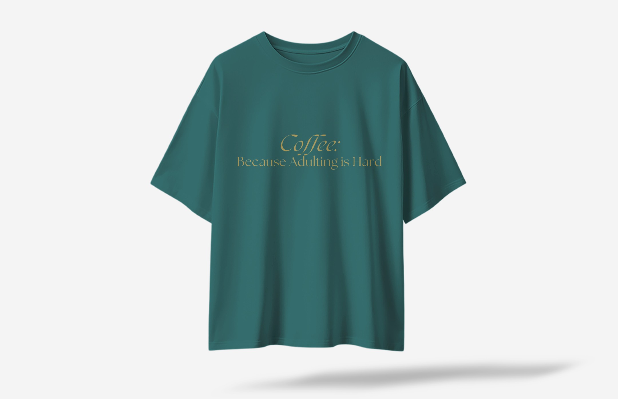 Coffee Oversized T-Shirt - Koyu Yeşil