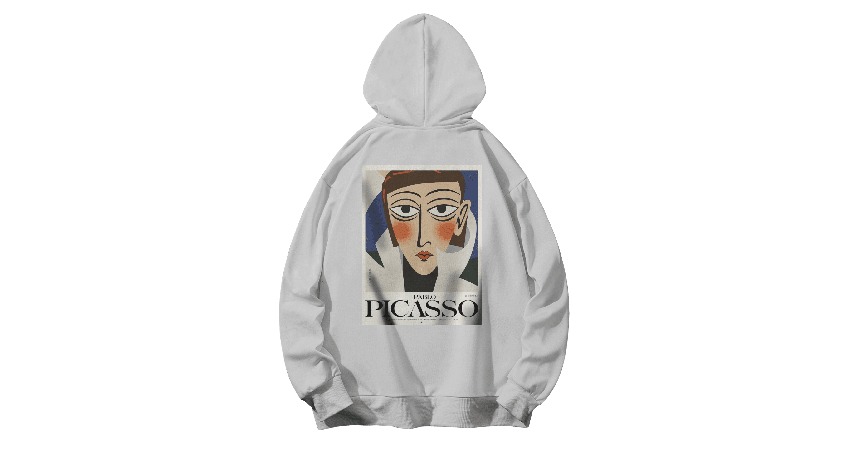 Picasso Kapüşonlu Hoodie - Beyaz