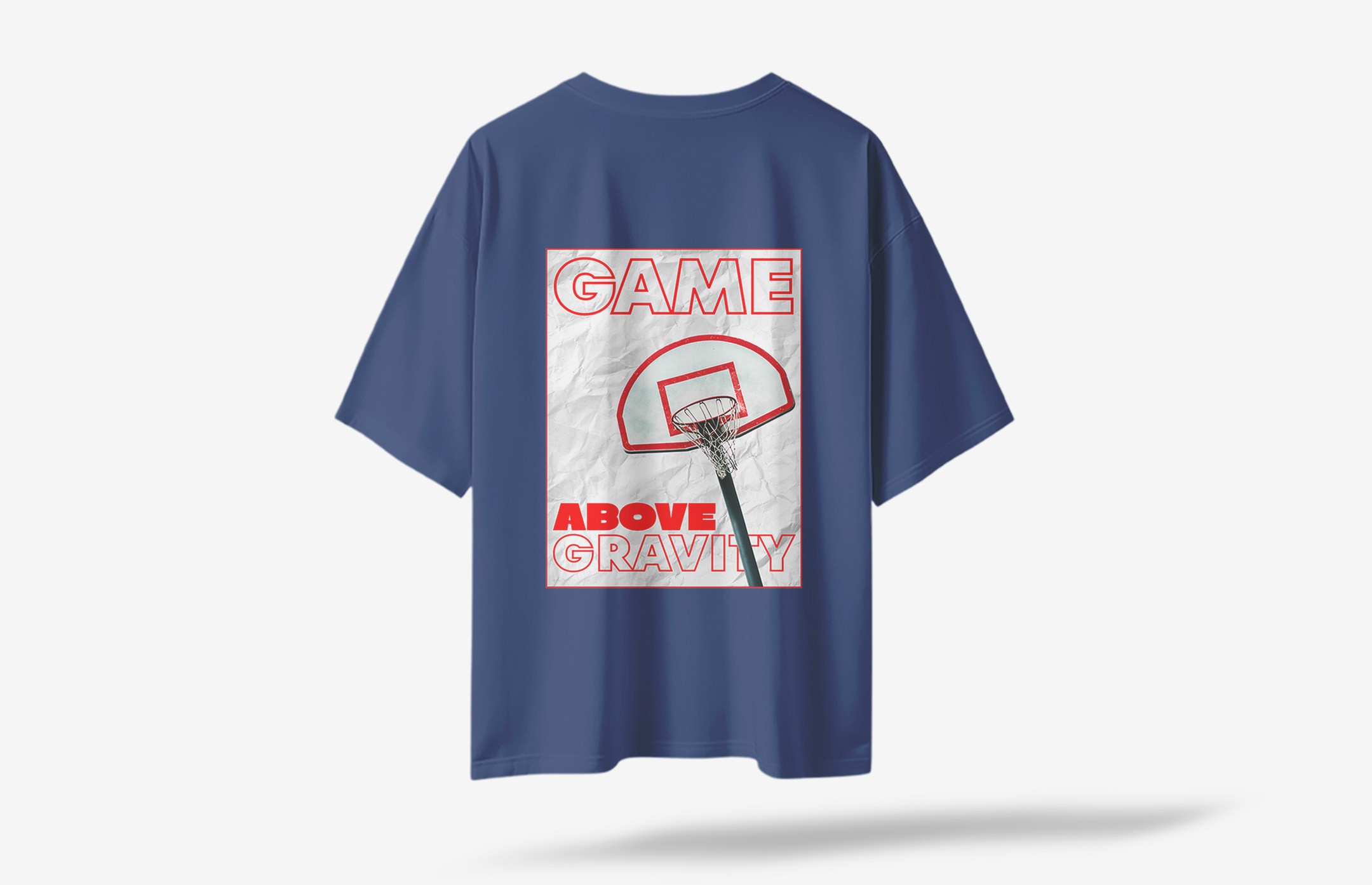 Game About Sırt Baskılı Oversized T-Shirt - Lacivert