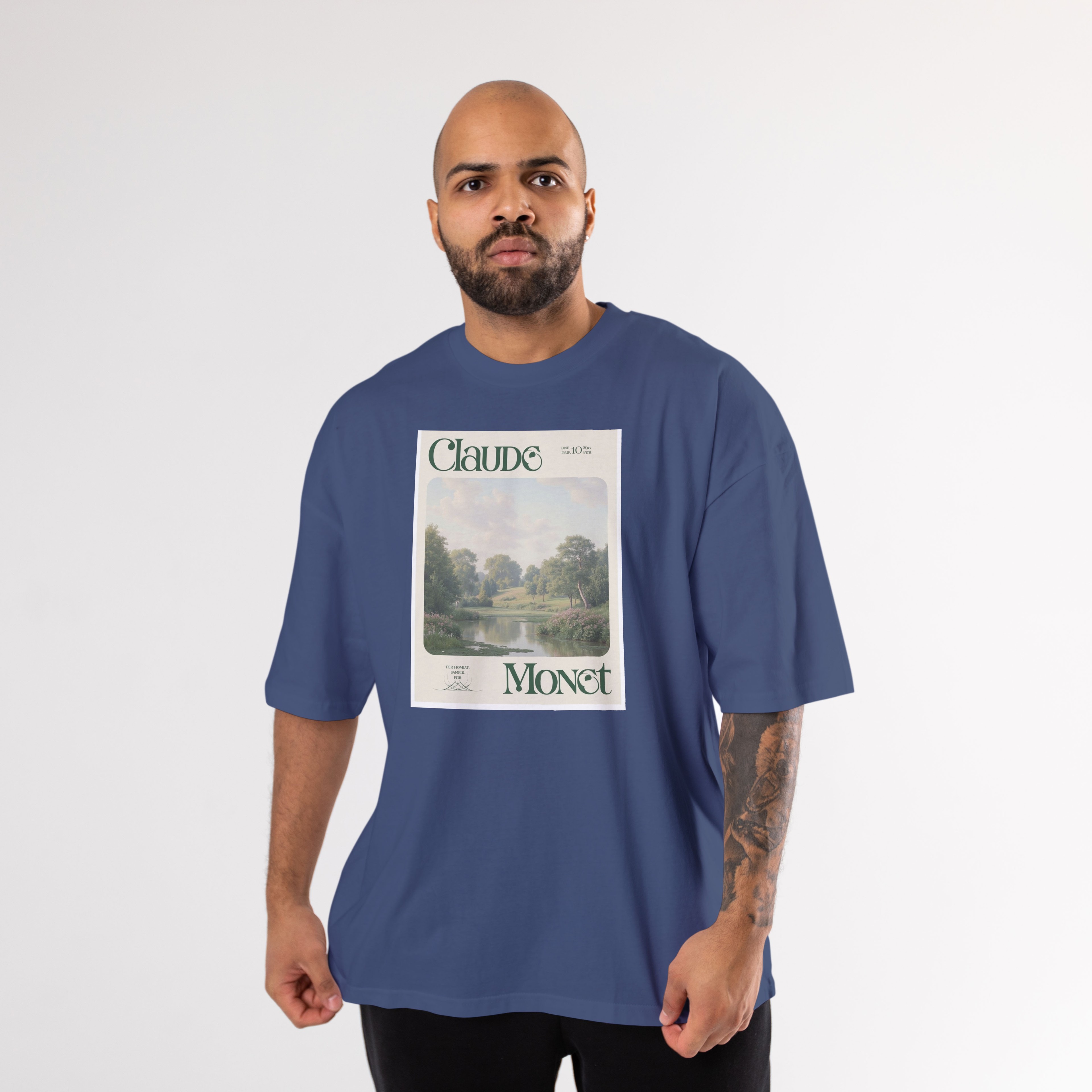Calude Monet Oversized T-Shirt - Lacivert