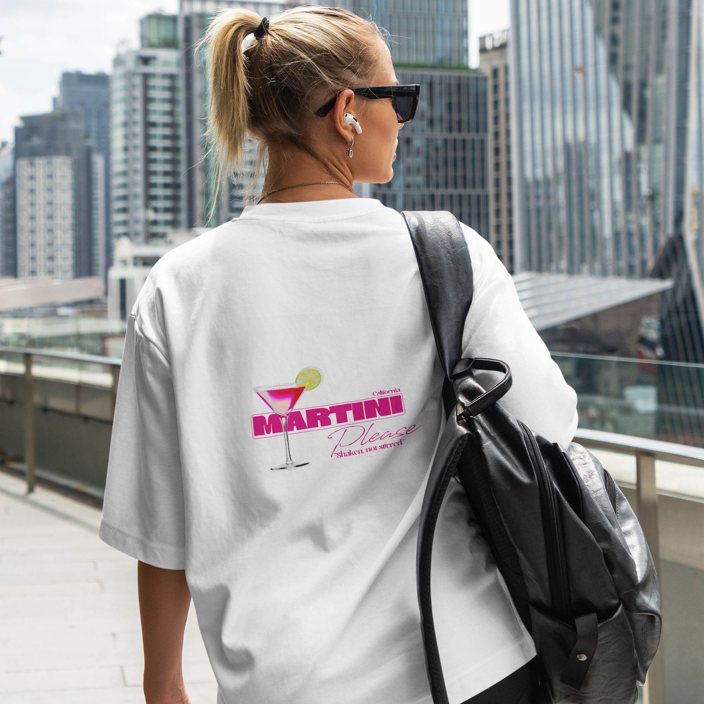 Martini Please Sırt Baskılı Oversized T-Shirt