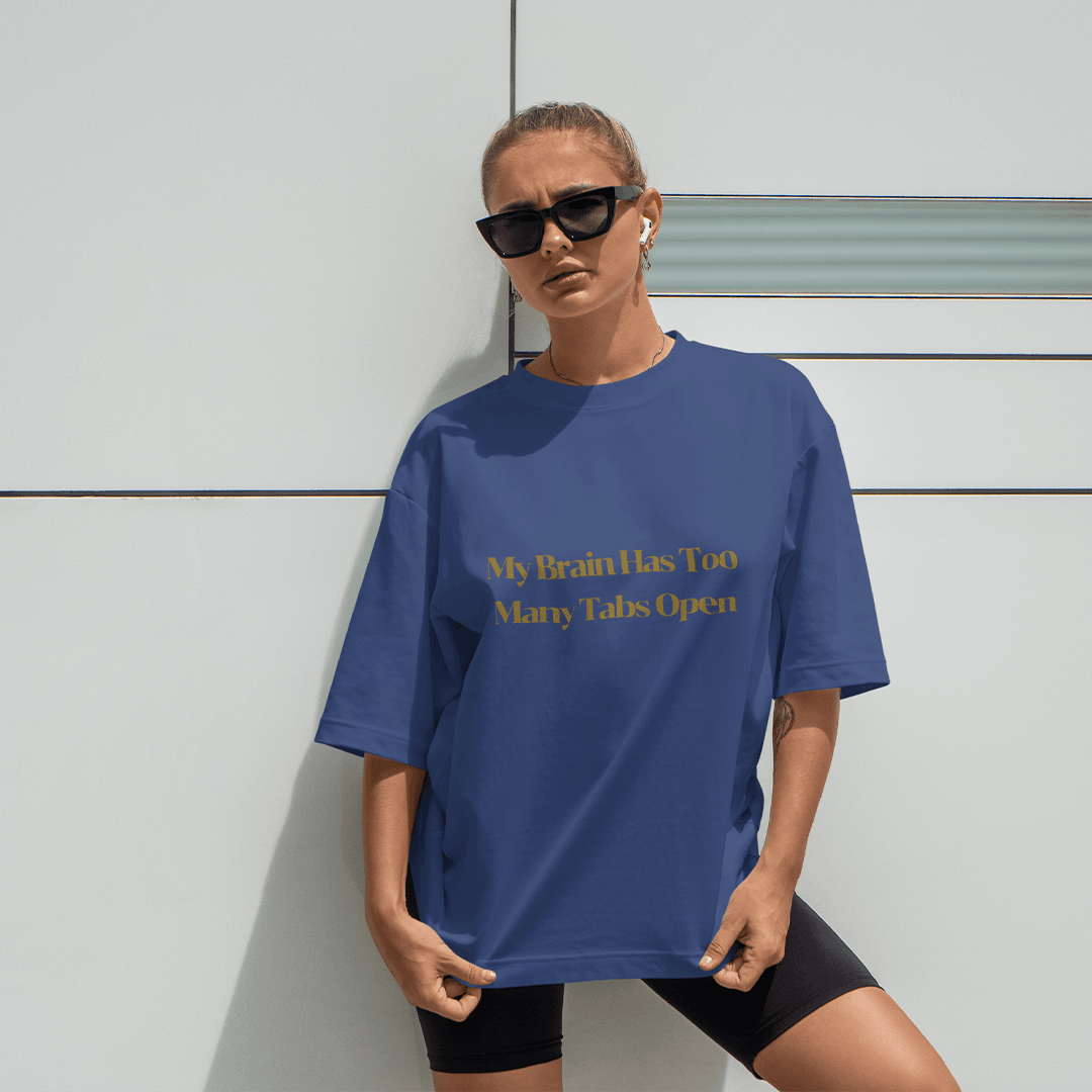 Tabs Oversized T-Shirt - Lacivert